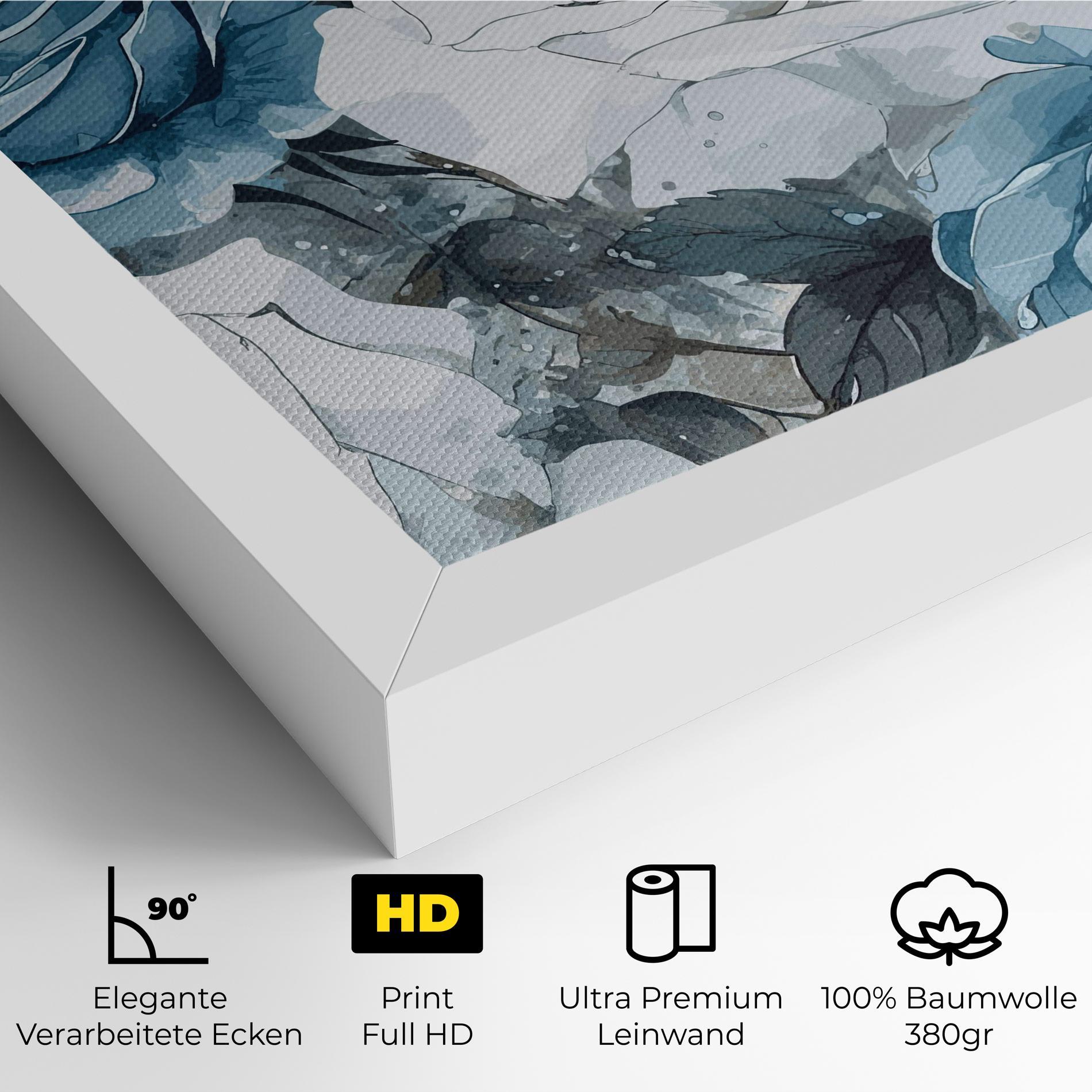 Leinwandbild Blue White Rose mockup 4