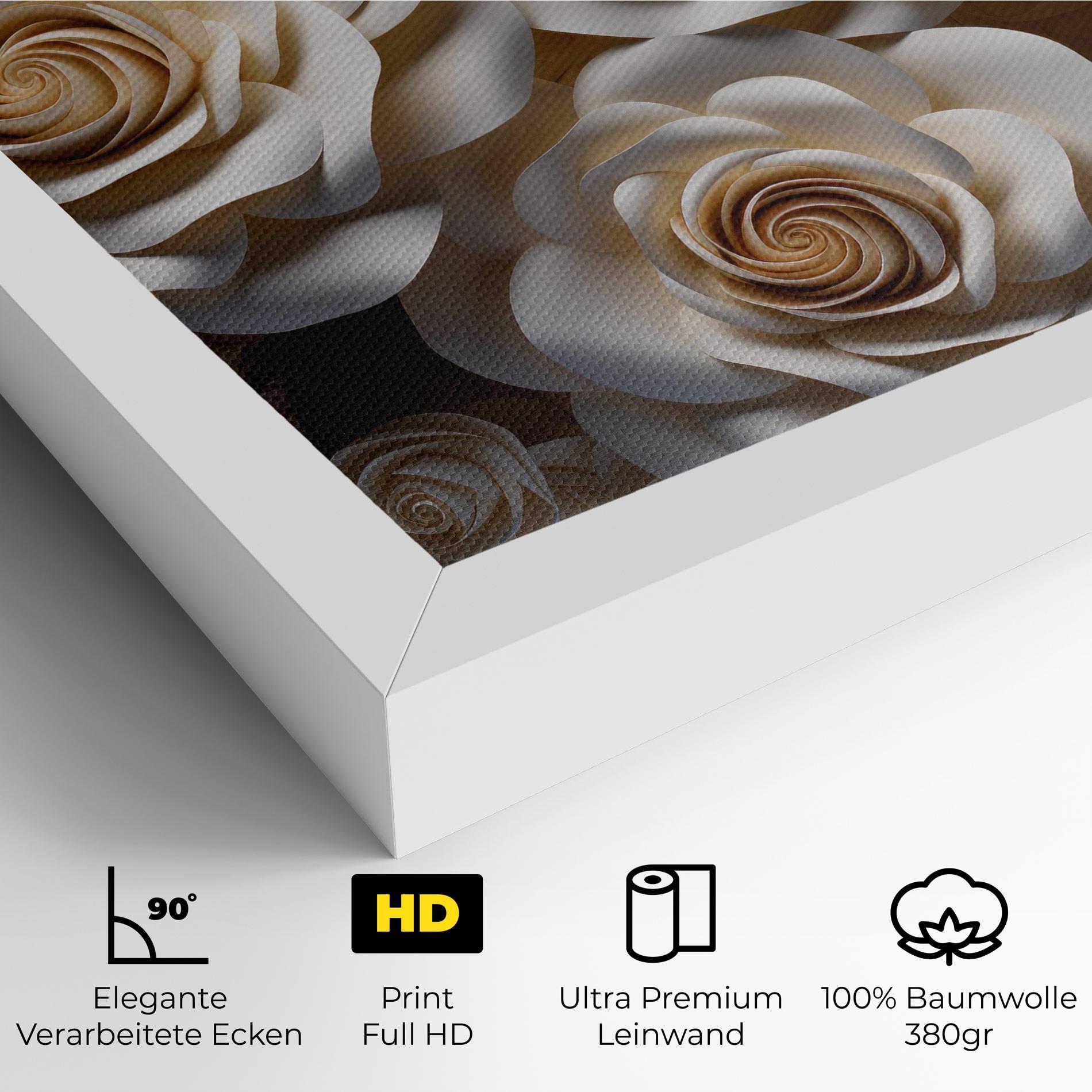 Leinwandbild Cream Roses Wall mockup 4
