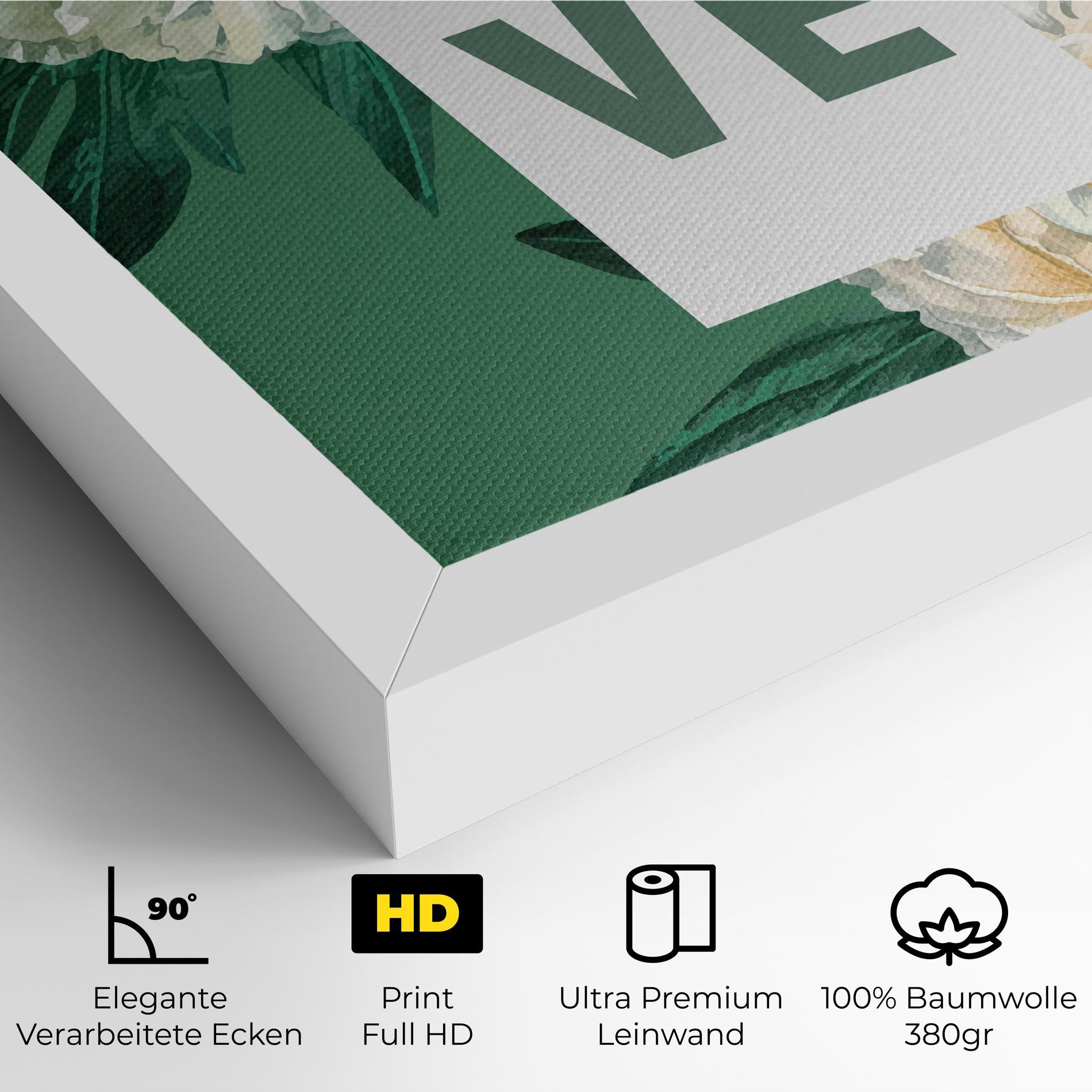 Leinwandbild Love Green Rose mockup 4