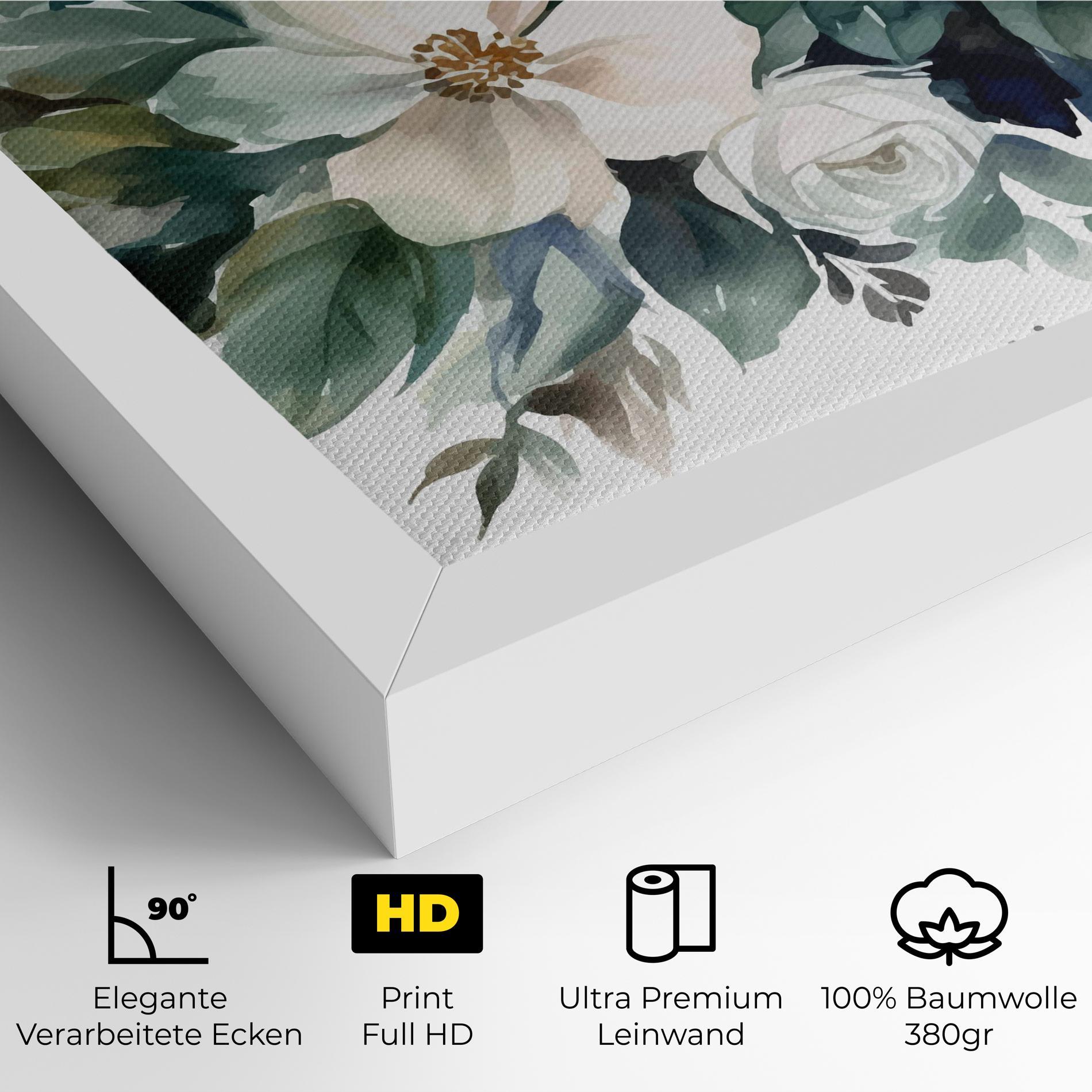 Leinwandbild White Rose Paint mockup 4
