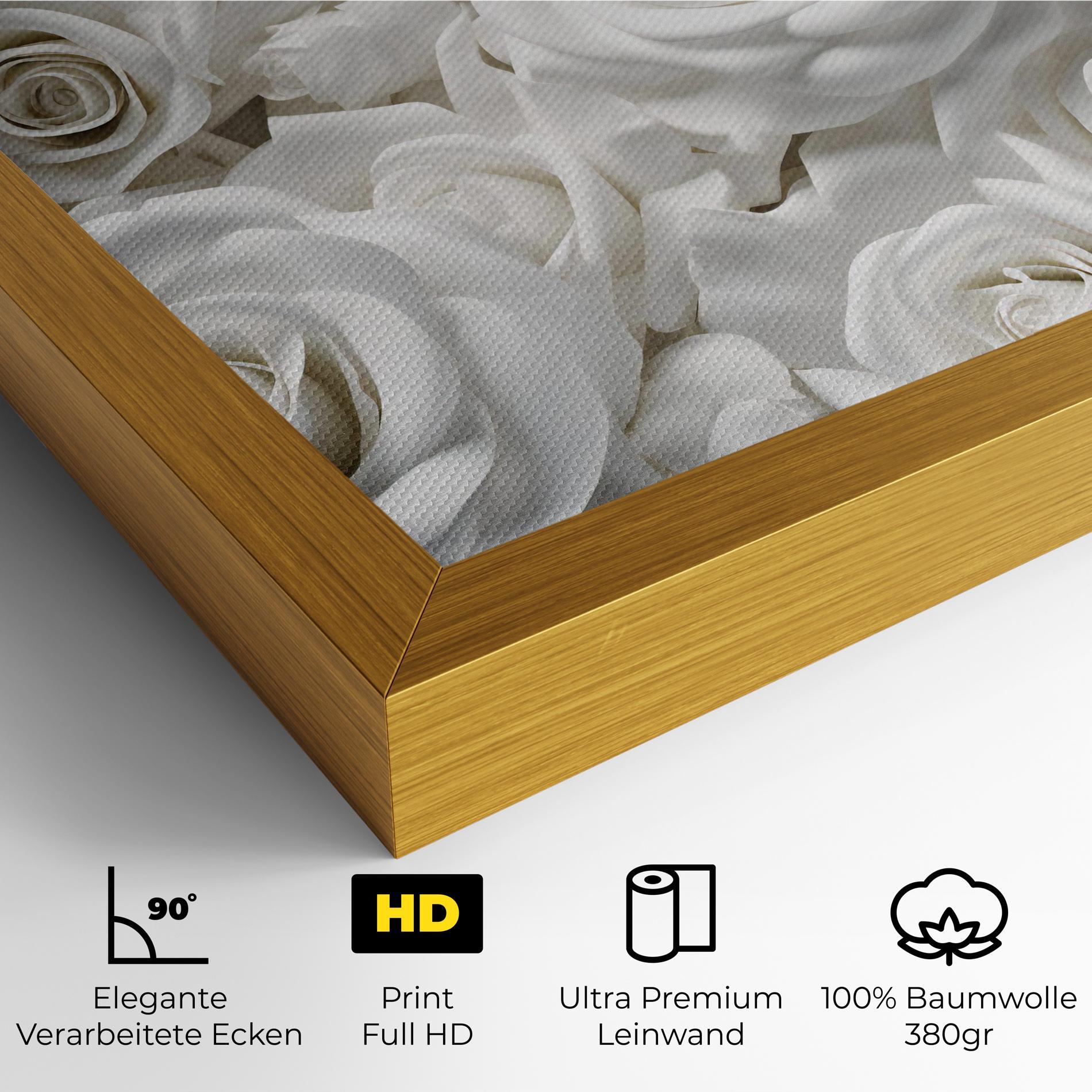 Leinwandbild 3d White Roses mockup 4