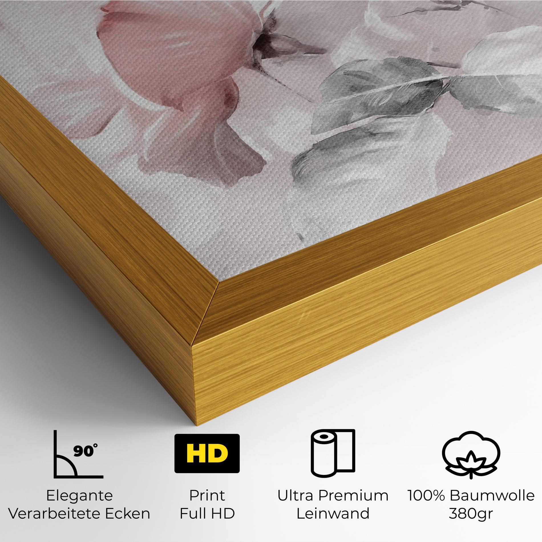 Leinwandbild Abstract Pink Flowers mockup 4