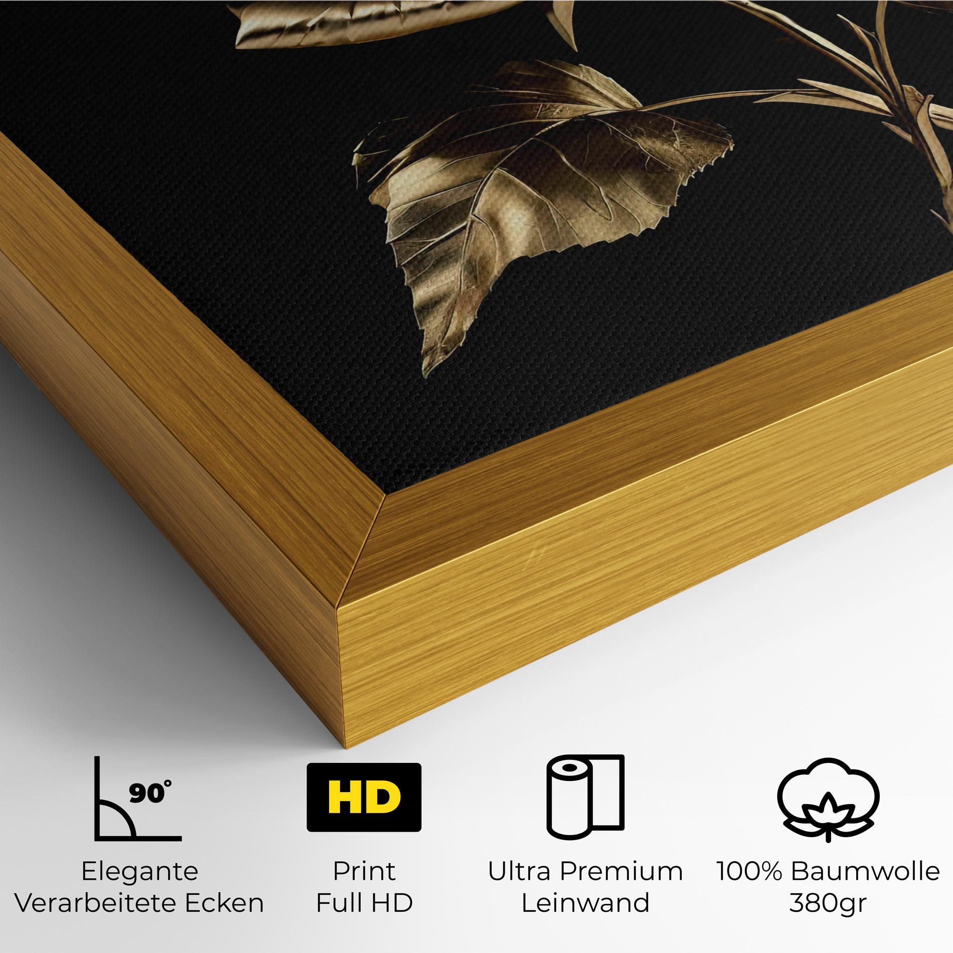 Leinwandbild Beautiful Golden Rose mockup 4