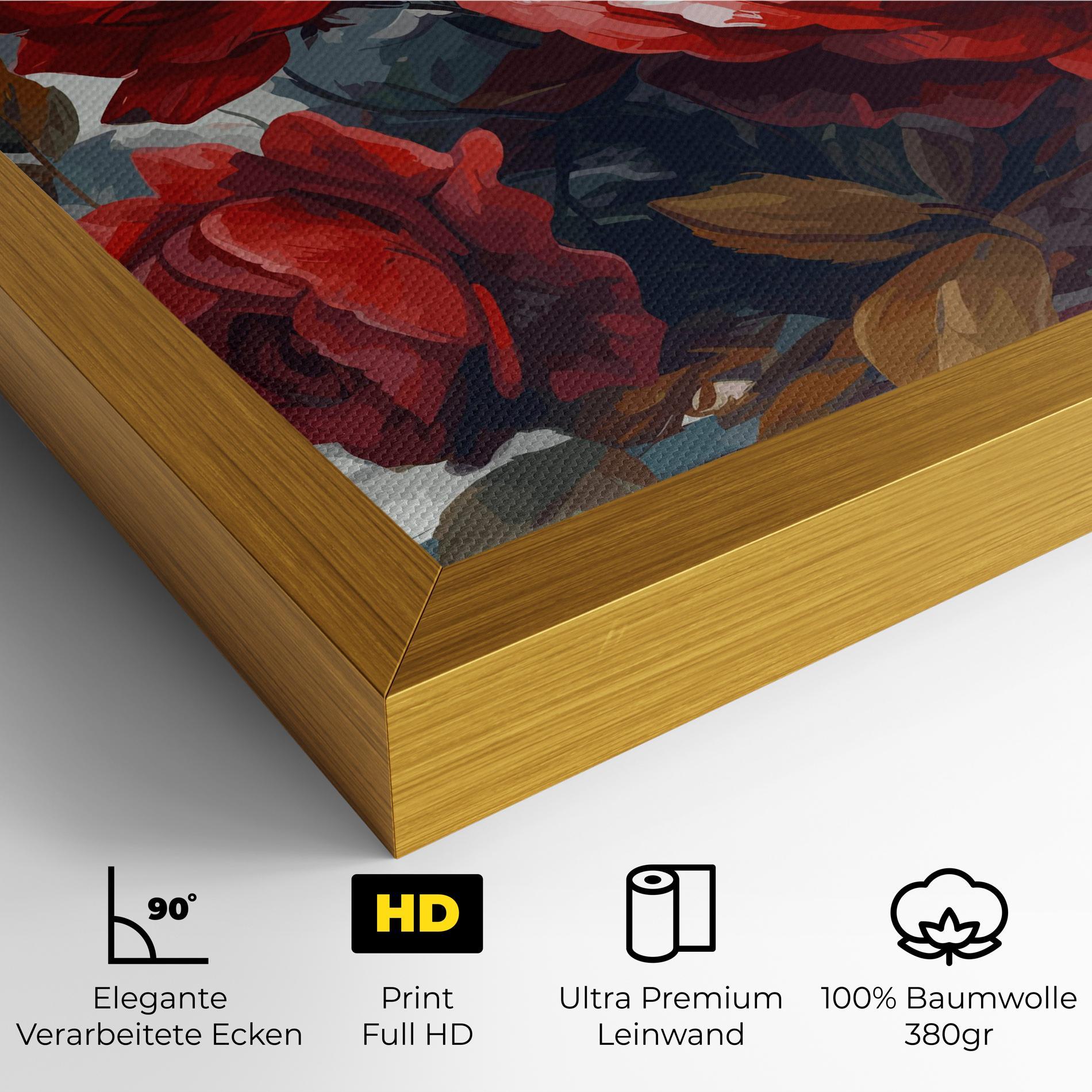 Leinwandbild Beautiful Red Roses mockup 4