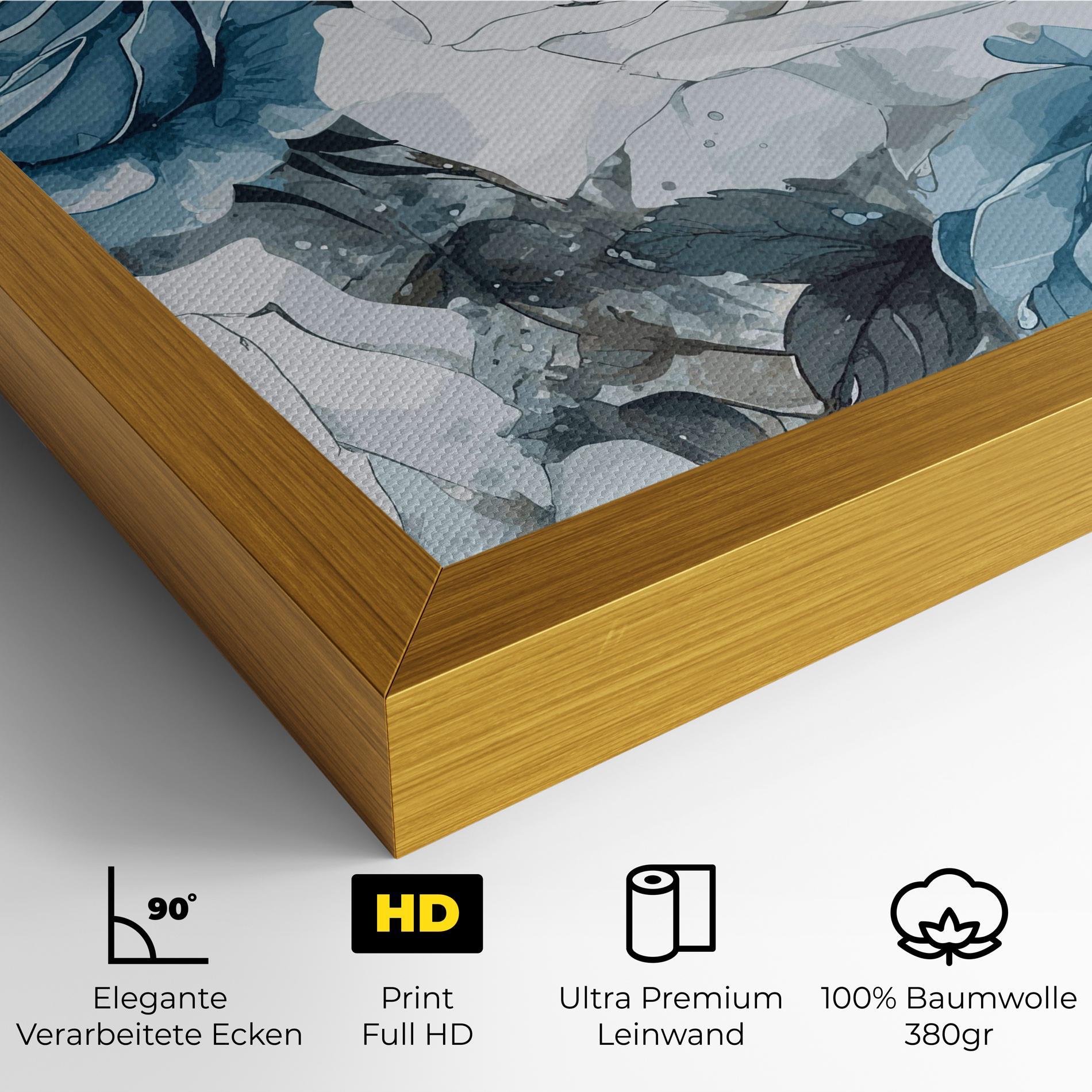 Leinwandbild Blue White Rose mockup 4