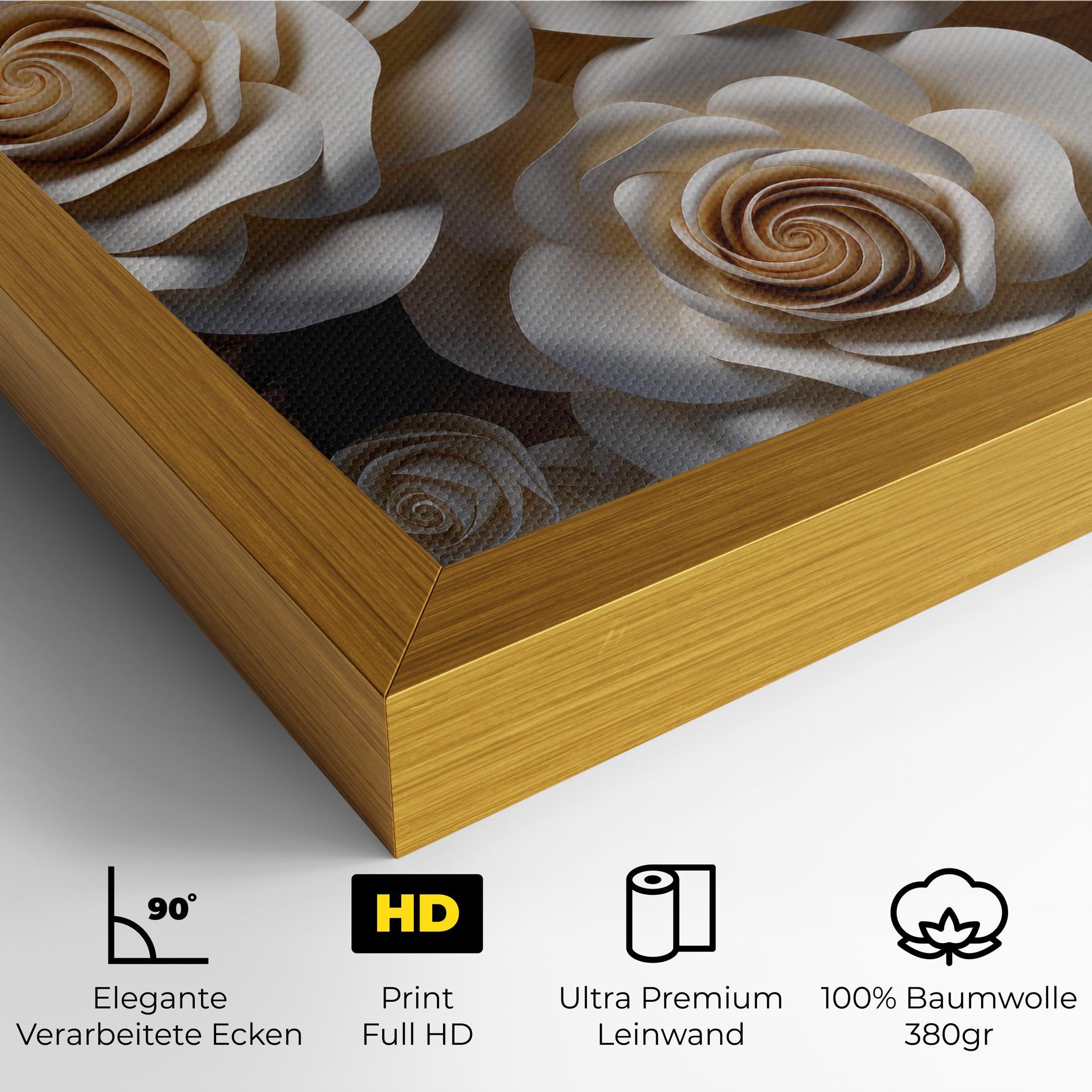 Leinwandbild Cream Roses Wall mockup 4