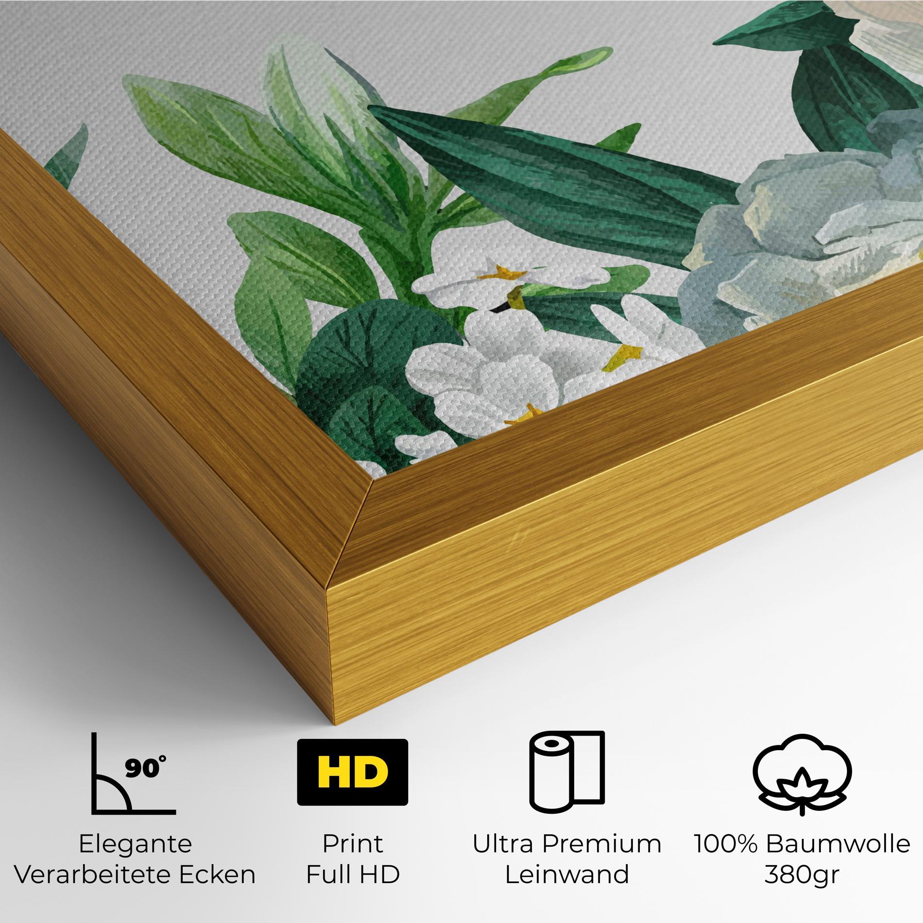 Leinwandbild Green Rose Love mockup 4