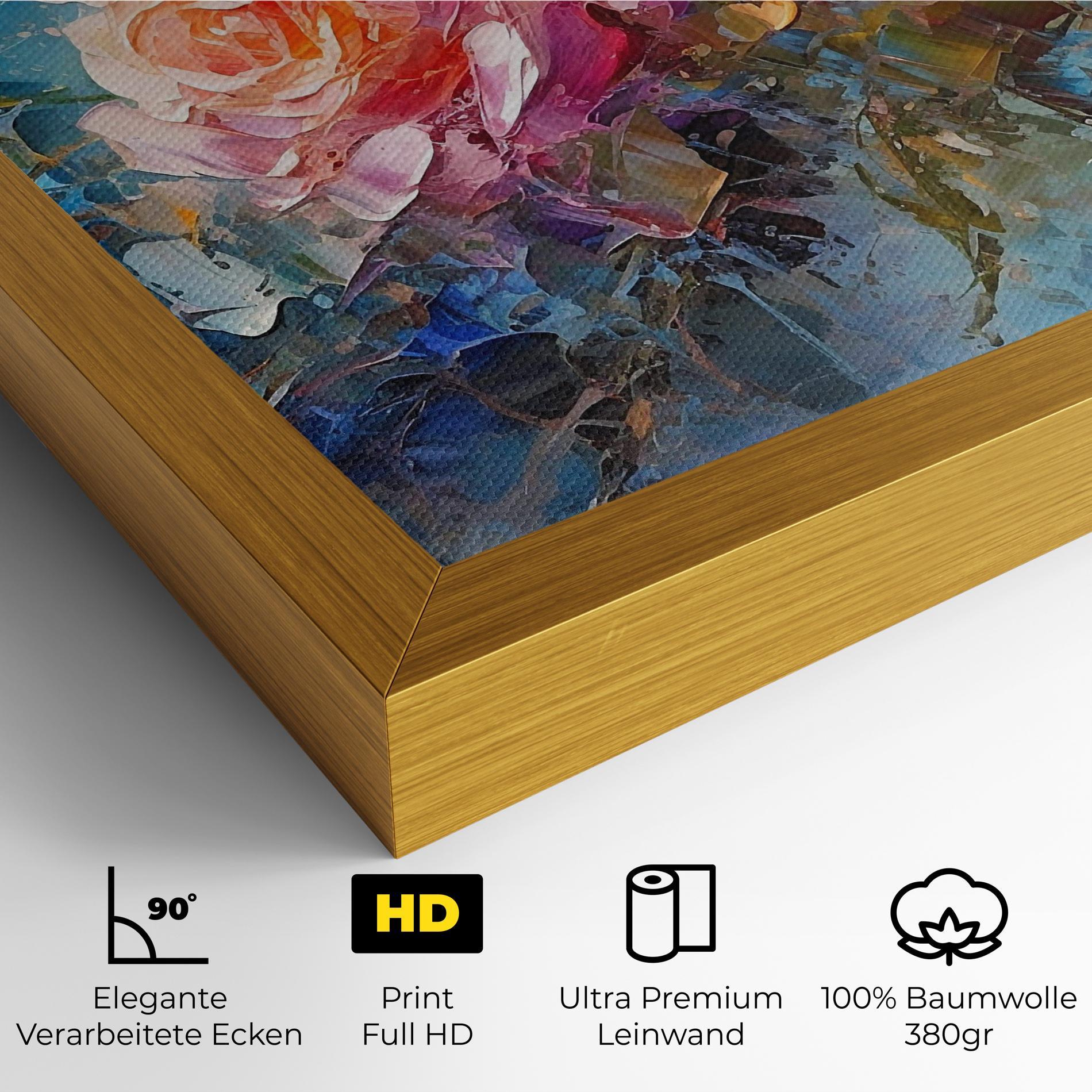 Leinwandbild Light Orange Rose Painting mockup 4