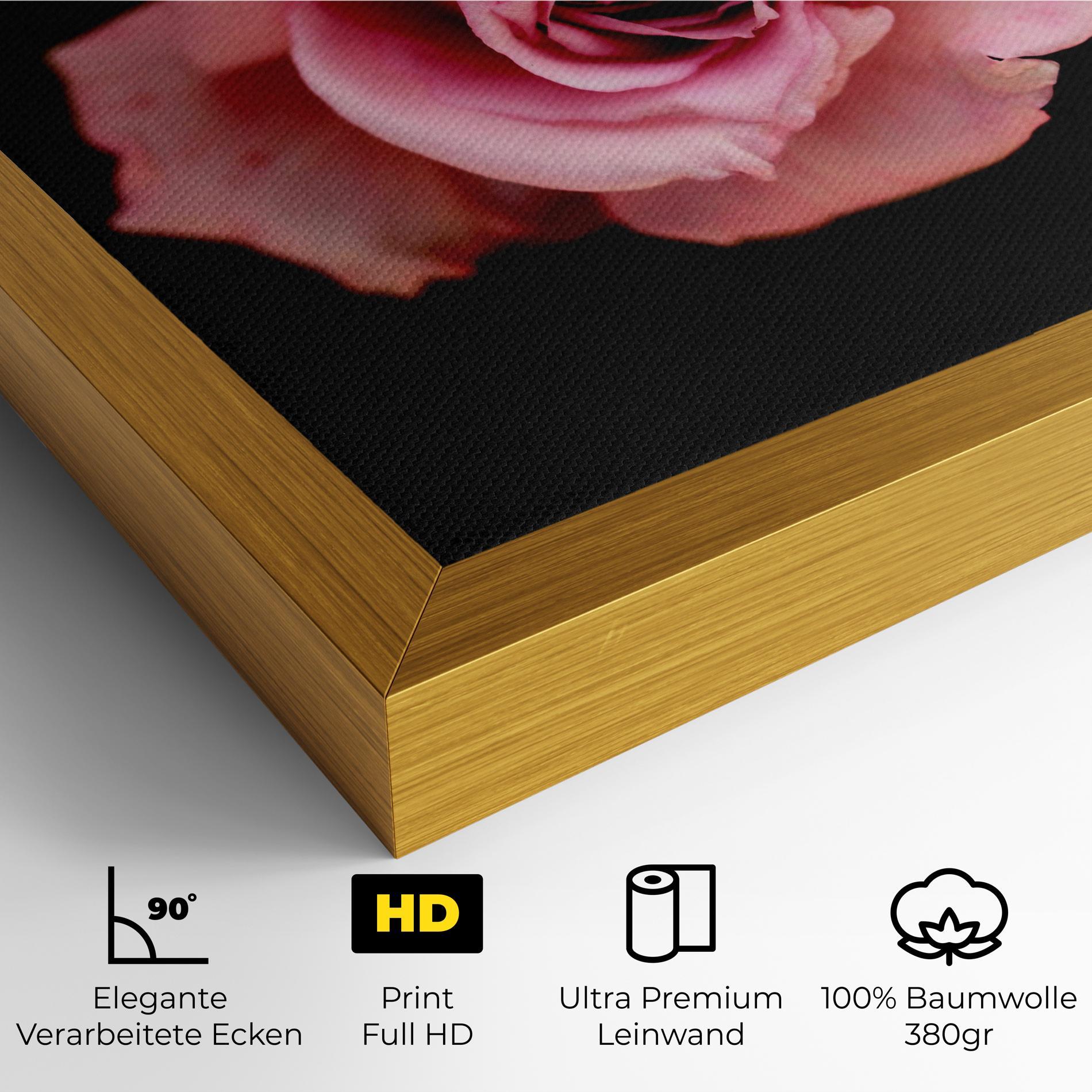 Leinwandbild Opened Pink Rose mockup 4