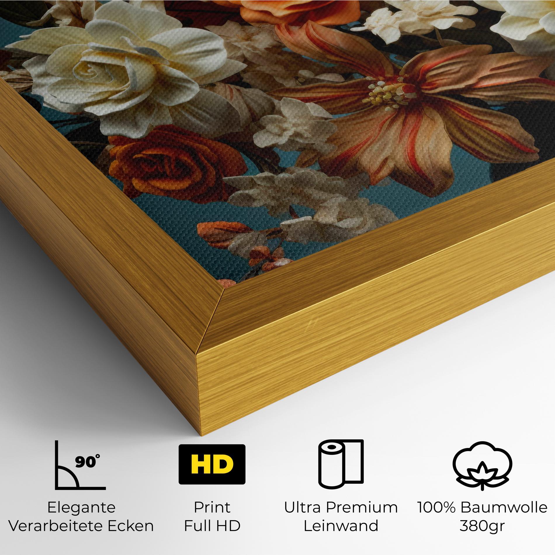 Leinwandbild Orange Cream Rose mockup 4