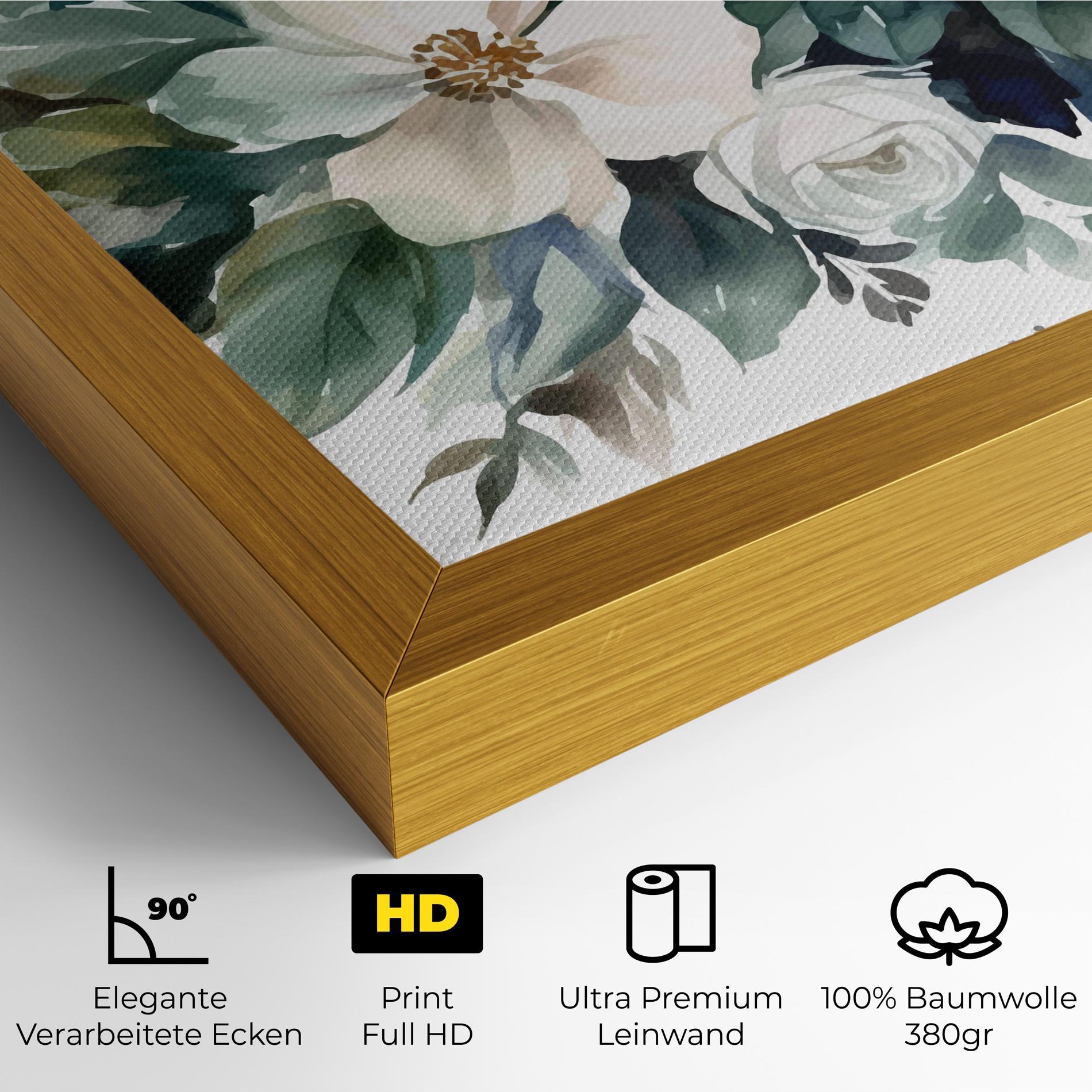 Leinwandbild White Rose Paint mockup 4