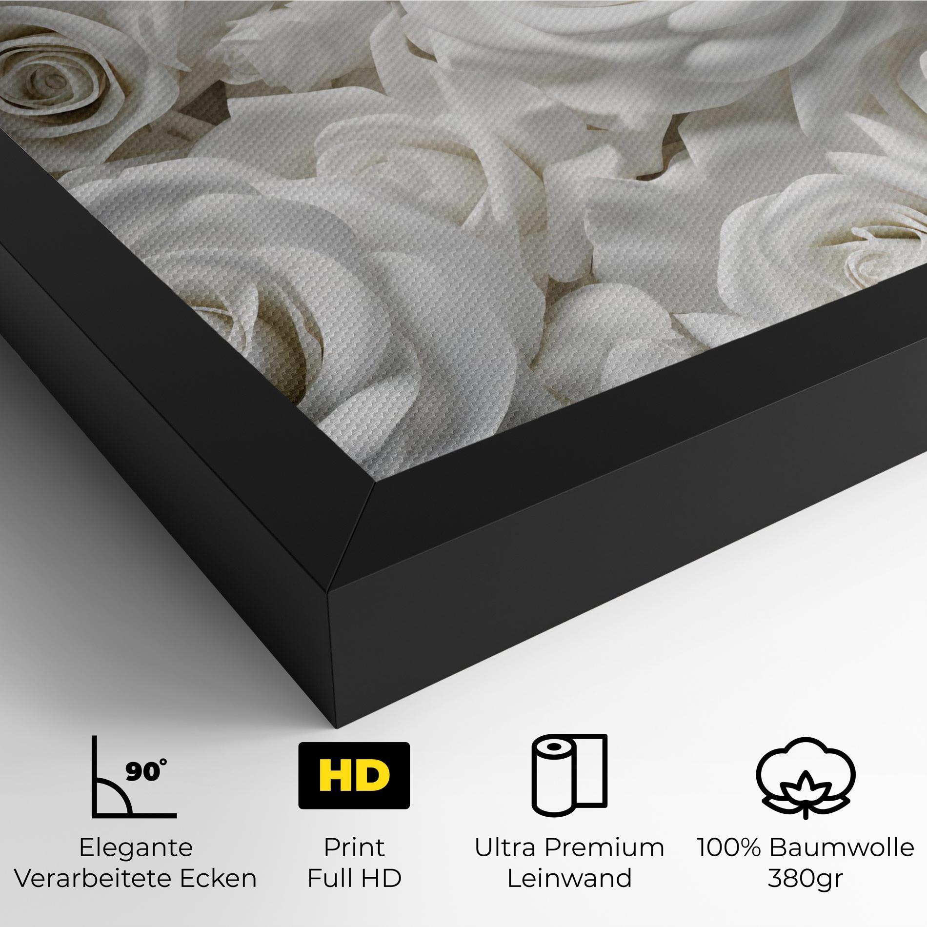 Leinwandbild 3d White Roses mockup 4