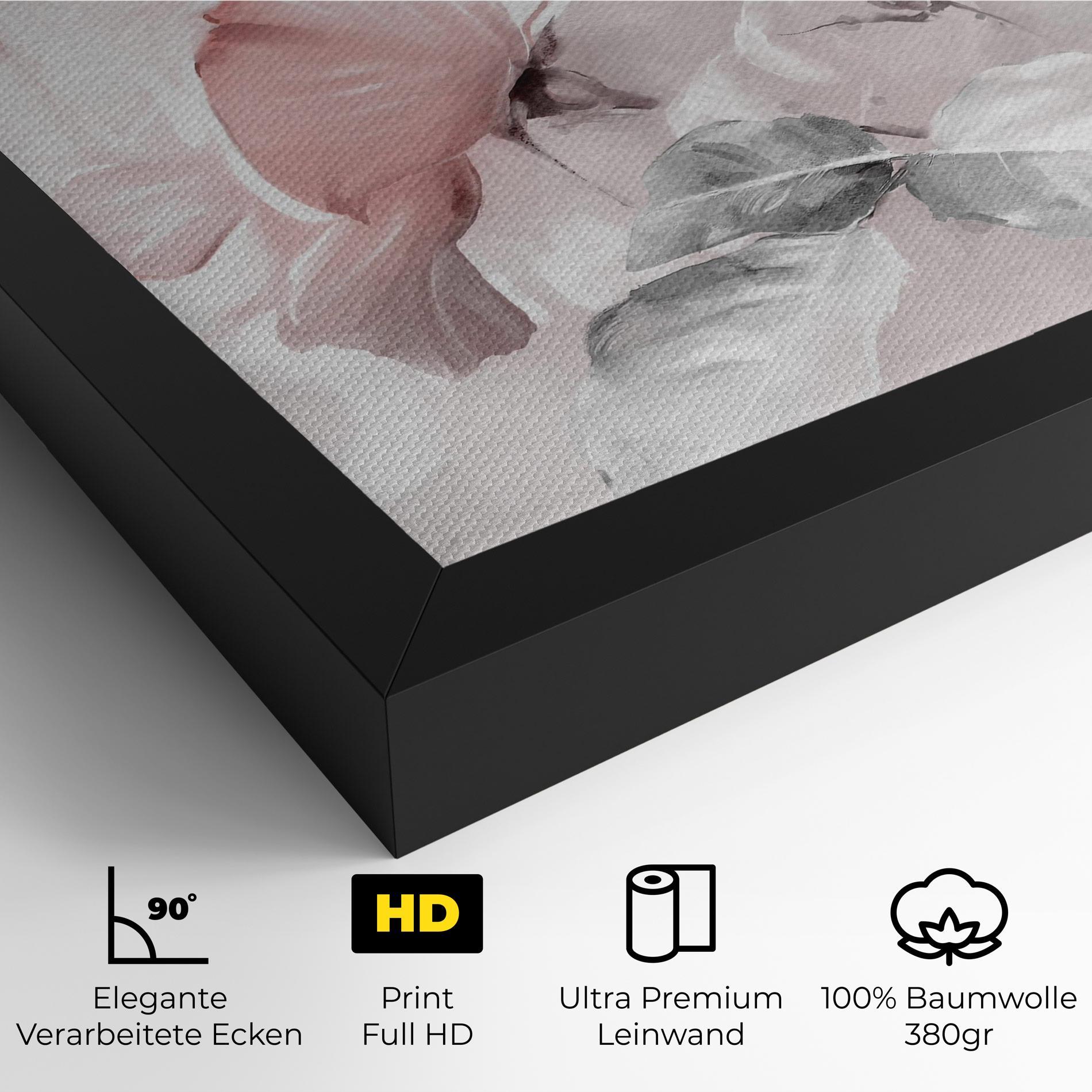 Leinwandbild Abstract Pink Flowers mockup 4