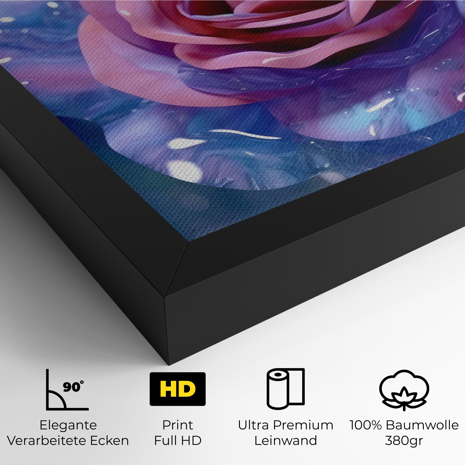 Leinwandbild Beautiful Blue Pink Rose mockup 4