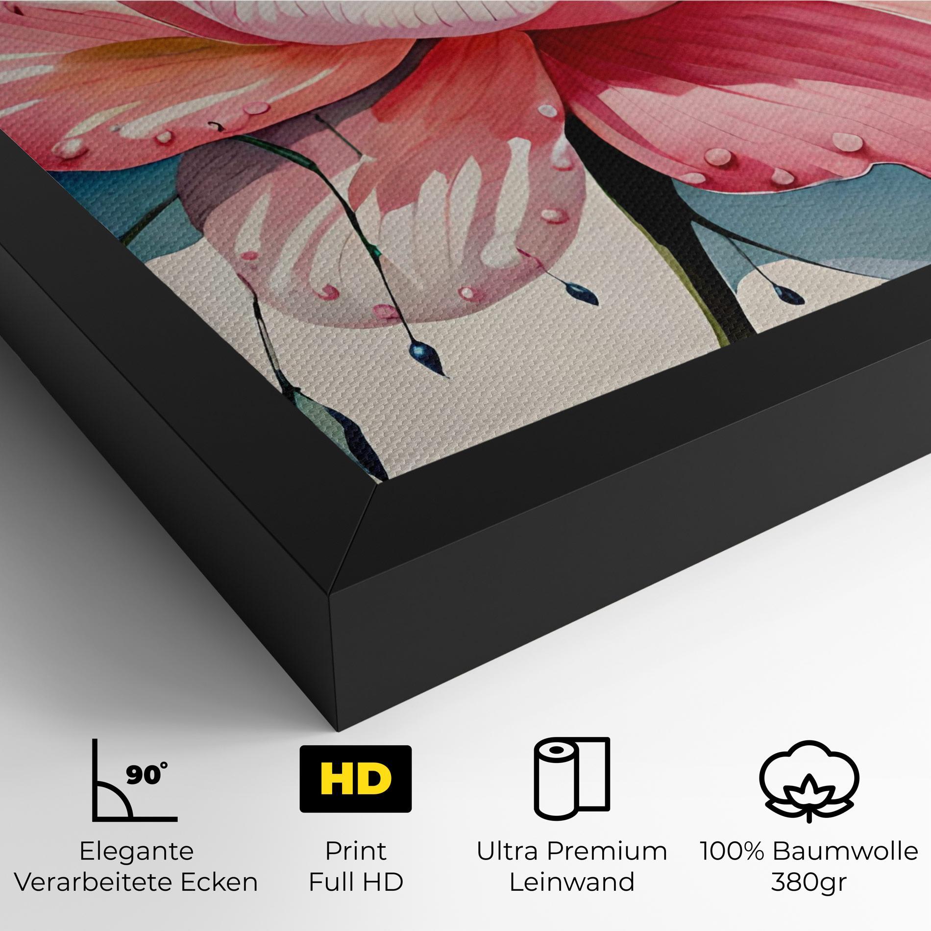 Leinwandbild Bih Pink Rose mockup 4