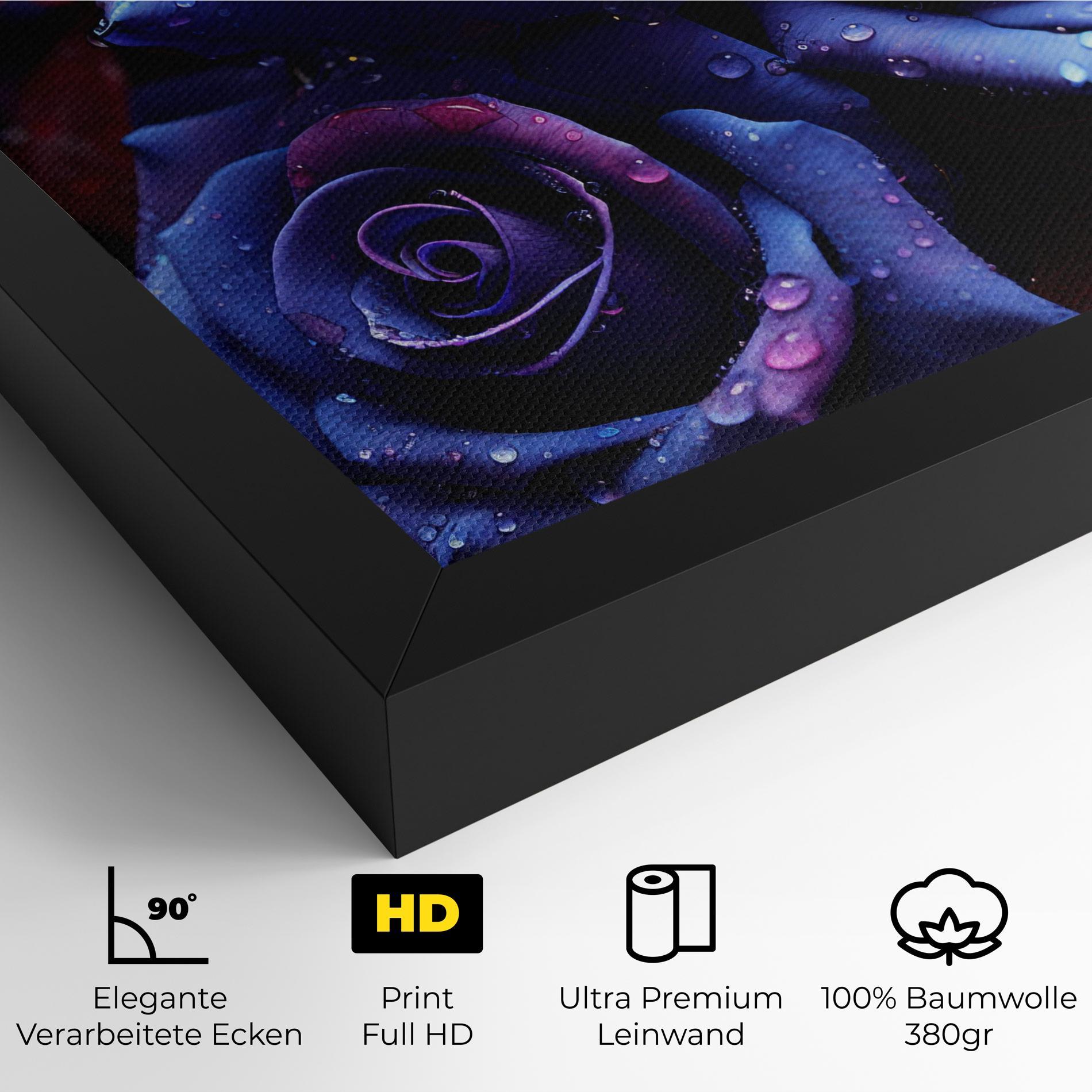 Leinwandbild Blue Purple Rose mockup 4