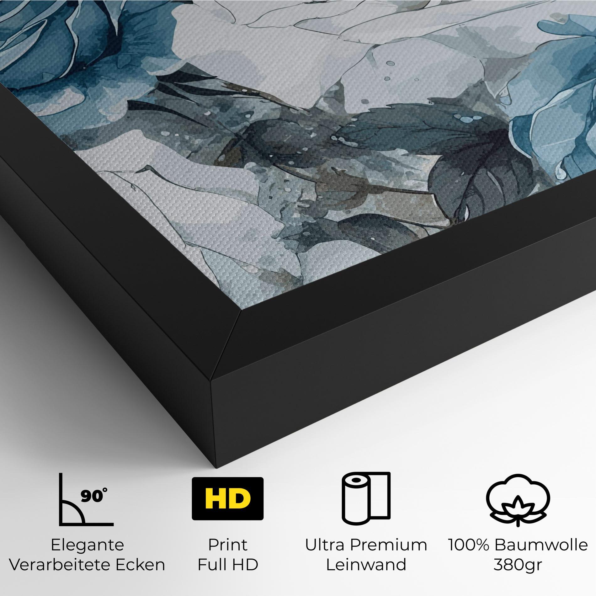 Leinwandbild Blue White Rose mockup 4