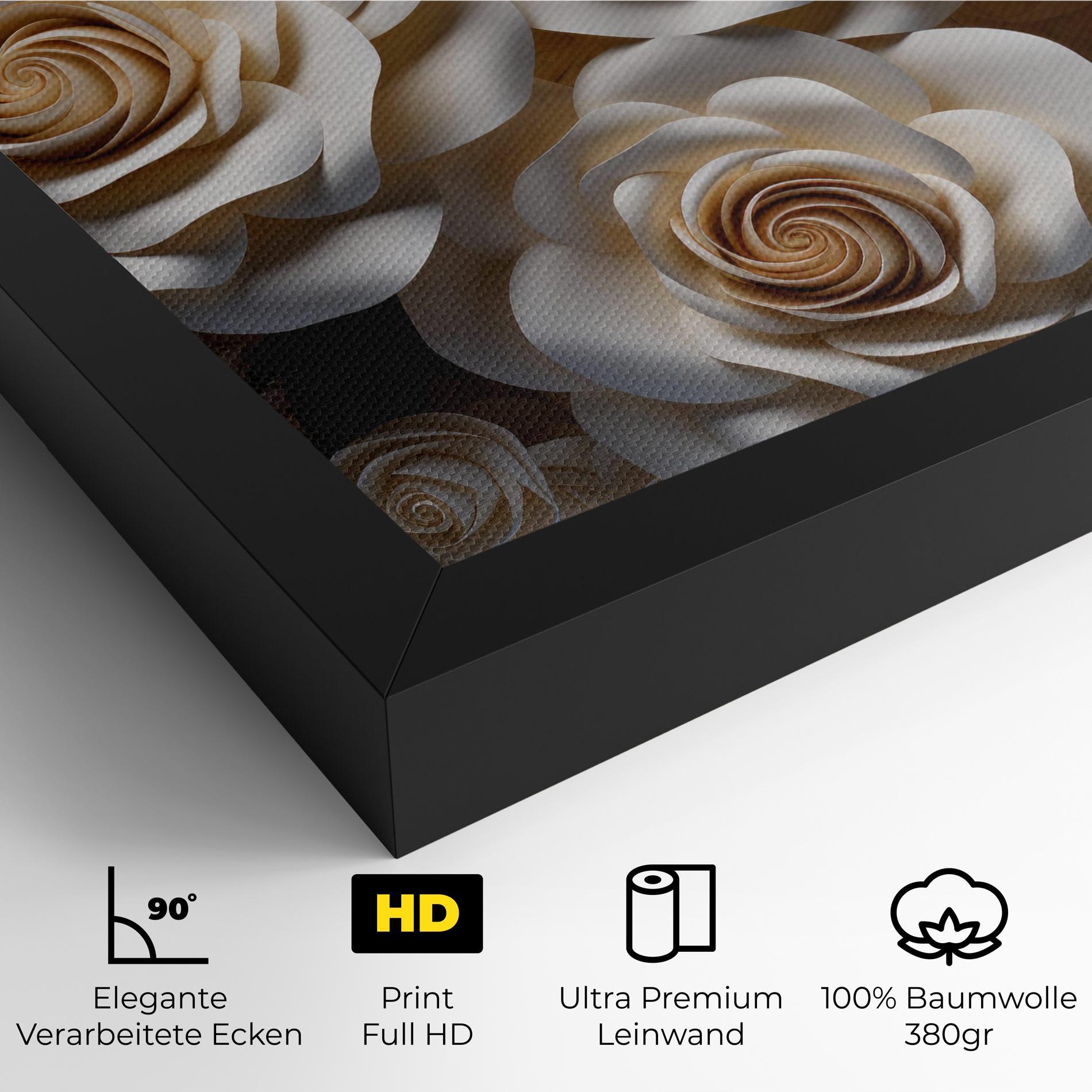 Leinwandbild Cream Roses Wall mockup 4