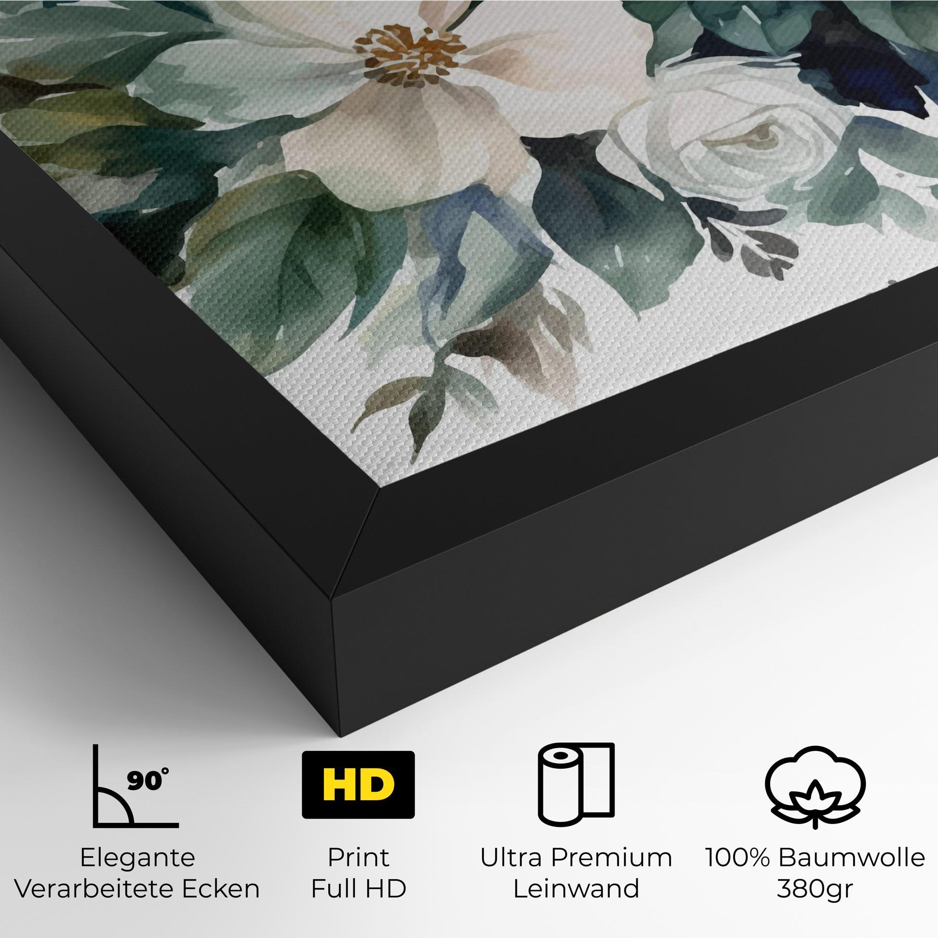 Leinwandbild White Rose Paint mockup 4