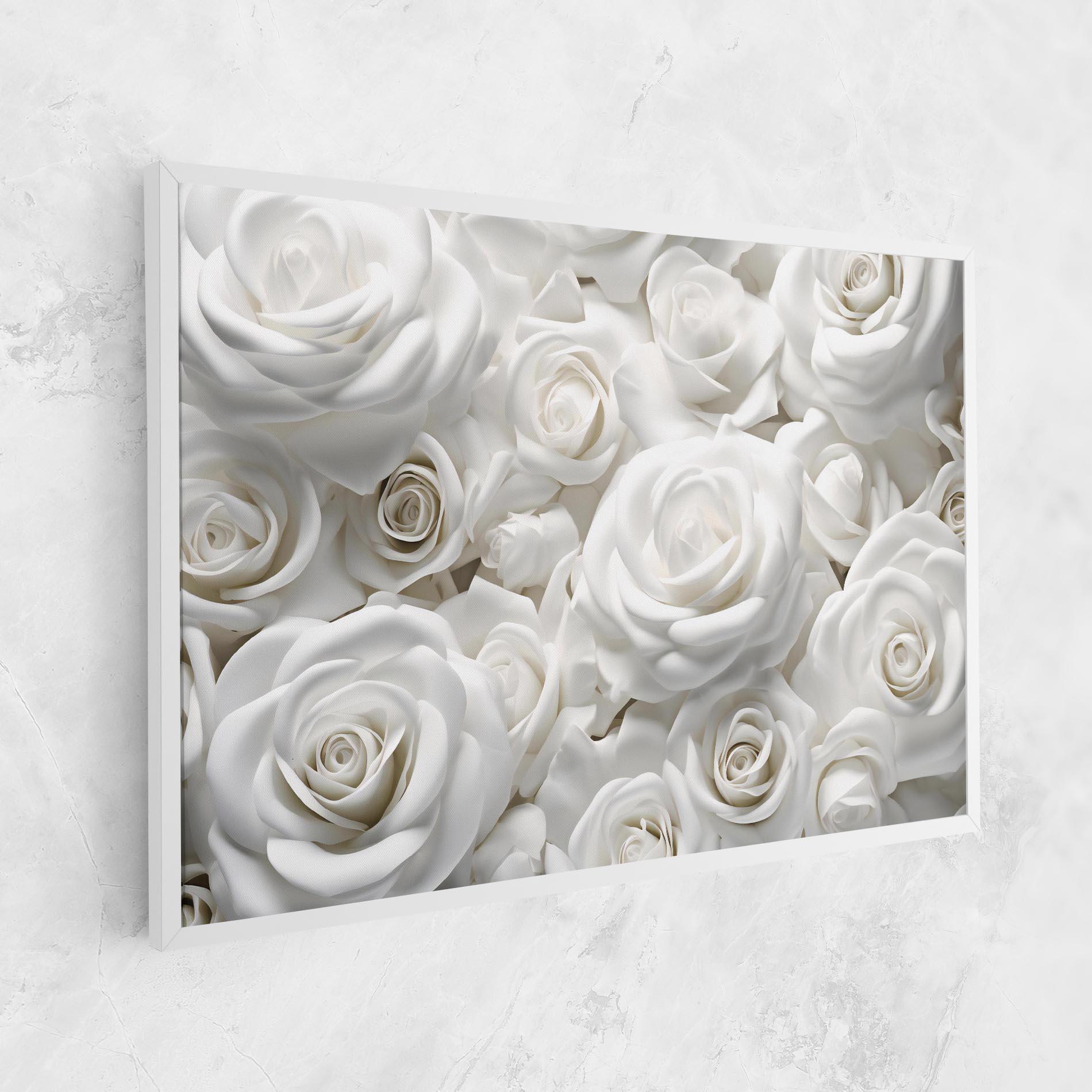 Leinwandbild 3d White Roses mockup 1