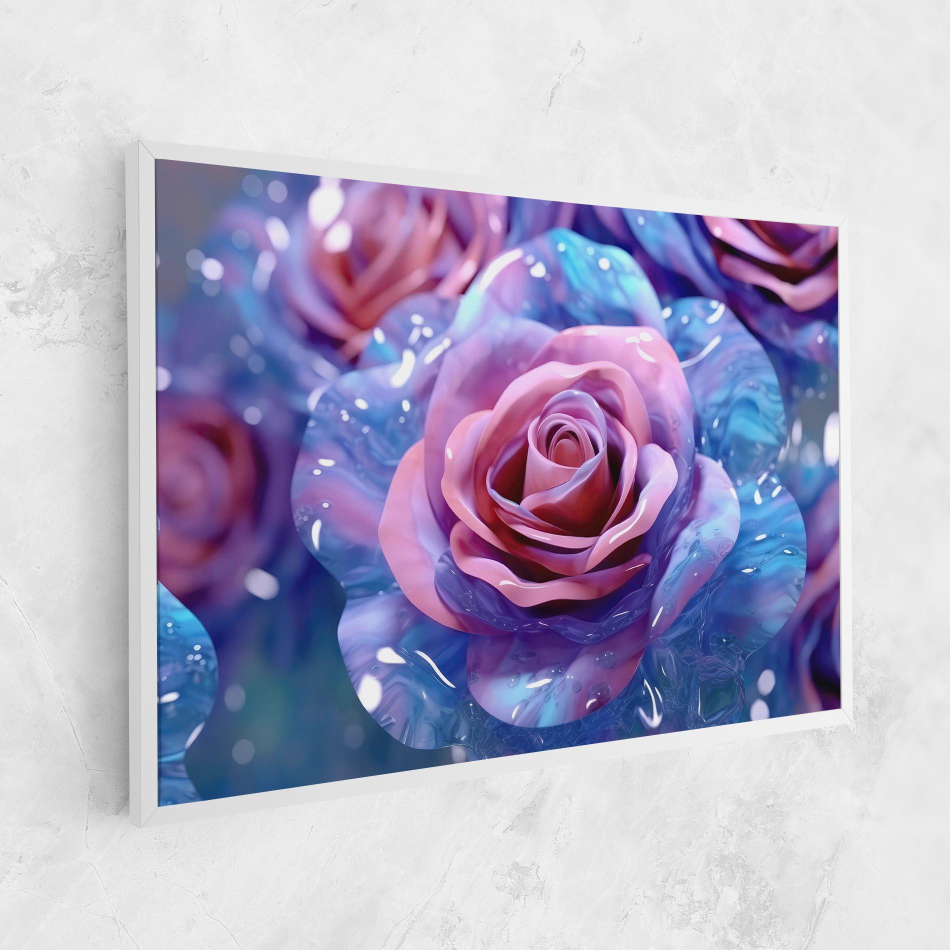 Leinwandbild Beautiful Blue Pink Rose mockup 1