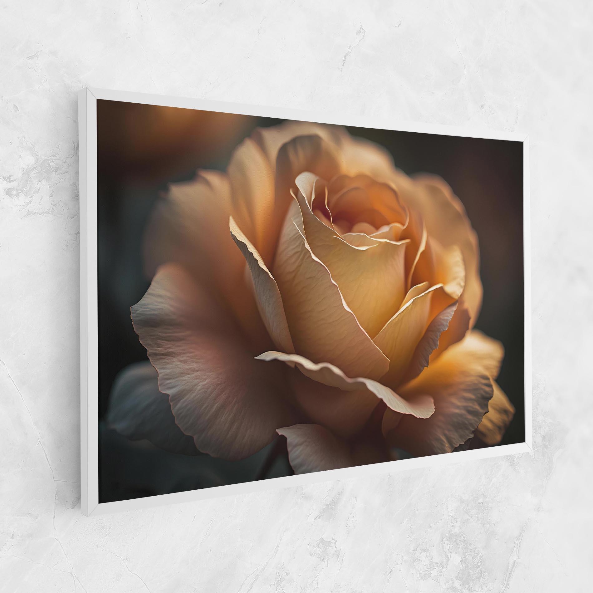 Leinwandbild Light Orange Rose Close Up mockup 1