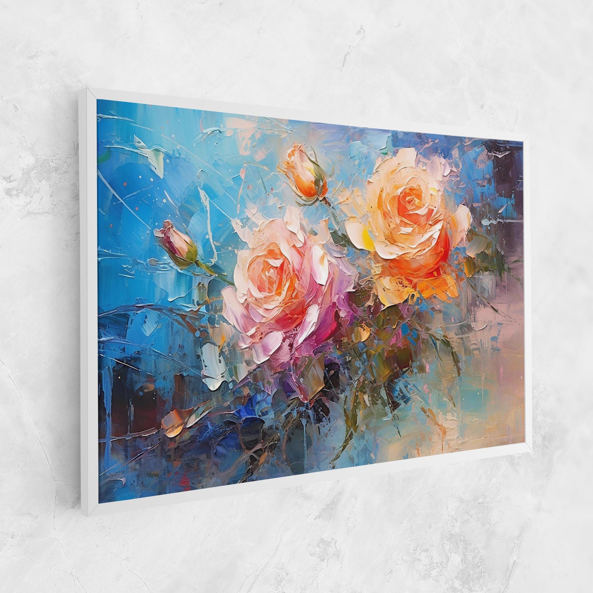 Leinwandbild Light Orange Rose Painting mockup 1