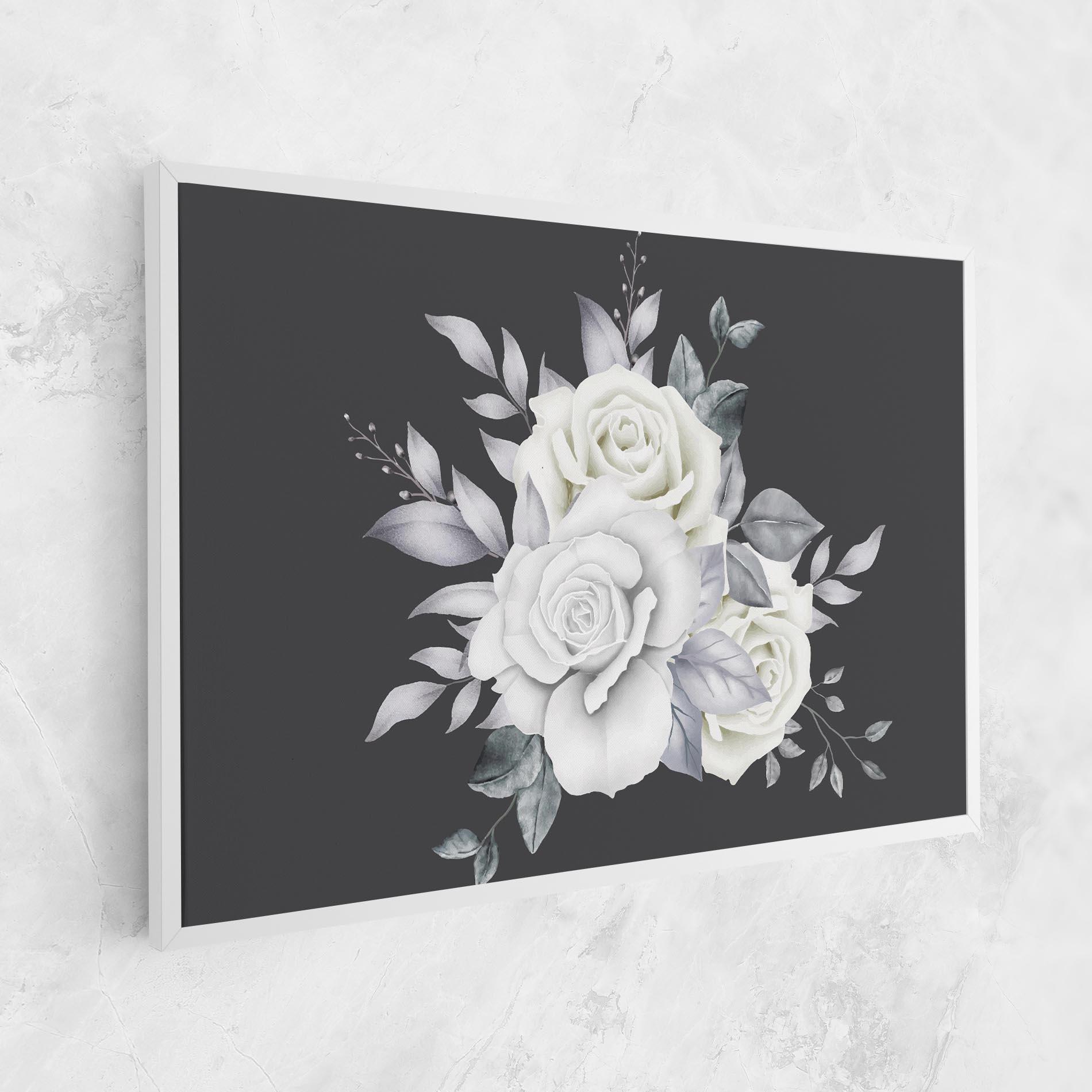 Leinwandbild White Grey Rose mockup 1