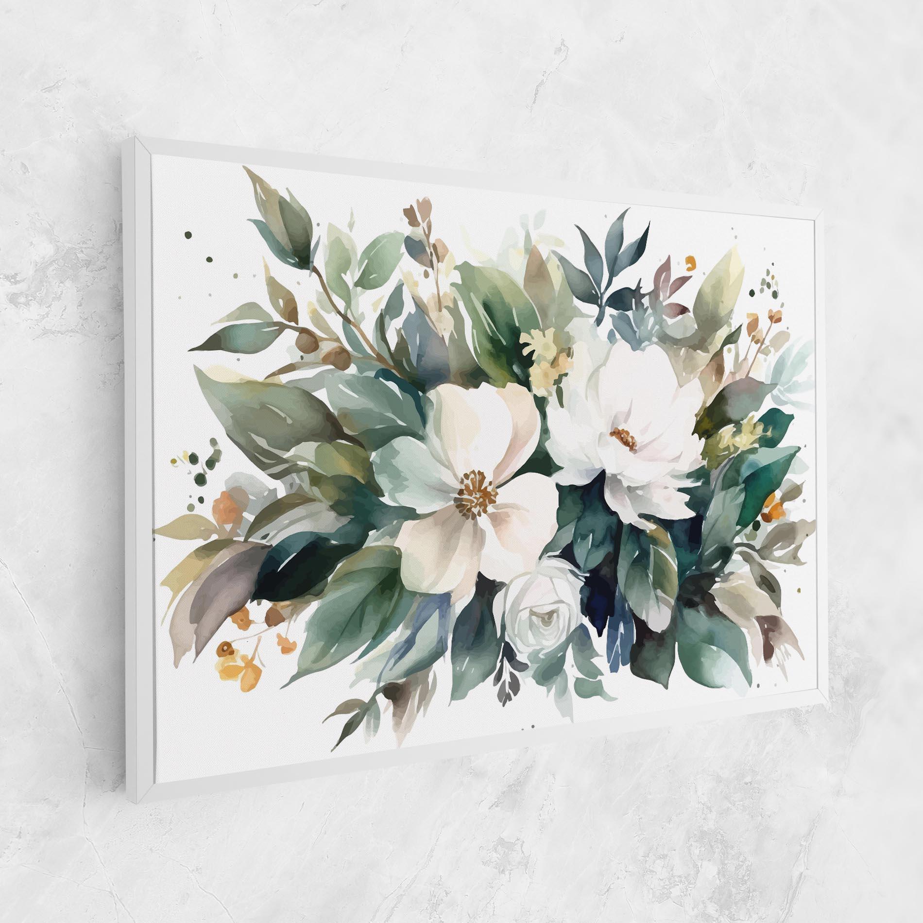 Leinwandbild White Rose Paint mockup 1