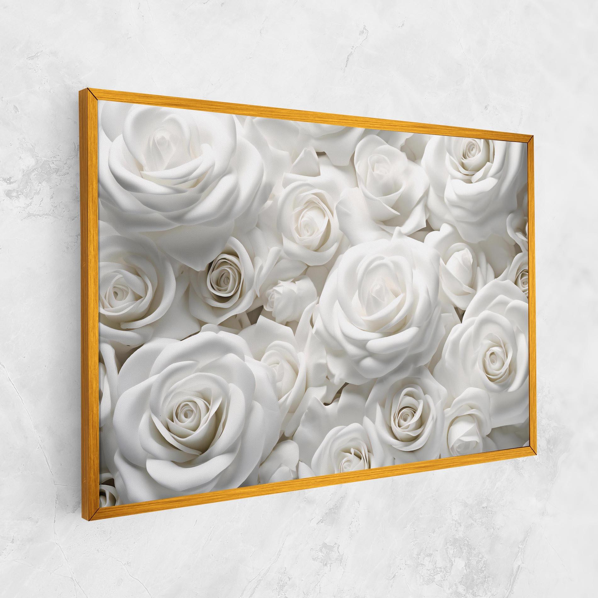 Leinwandbild 3d White Roses mockup 1