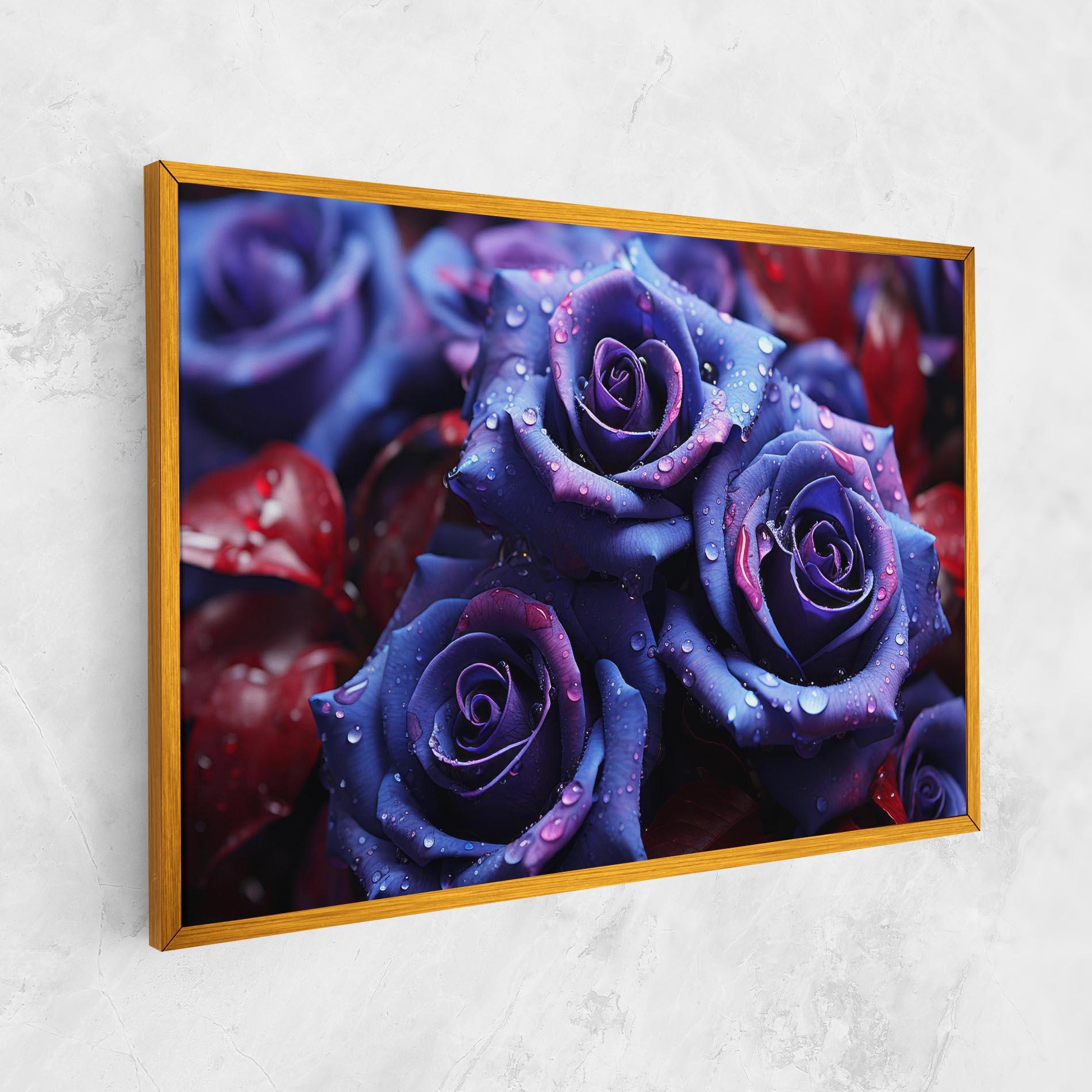 Leinwandbild Blue Purple Rose mockup 1