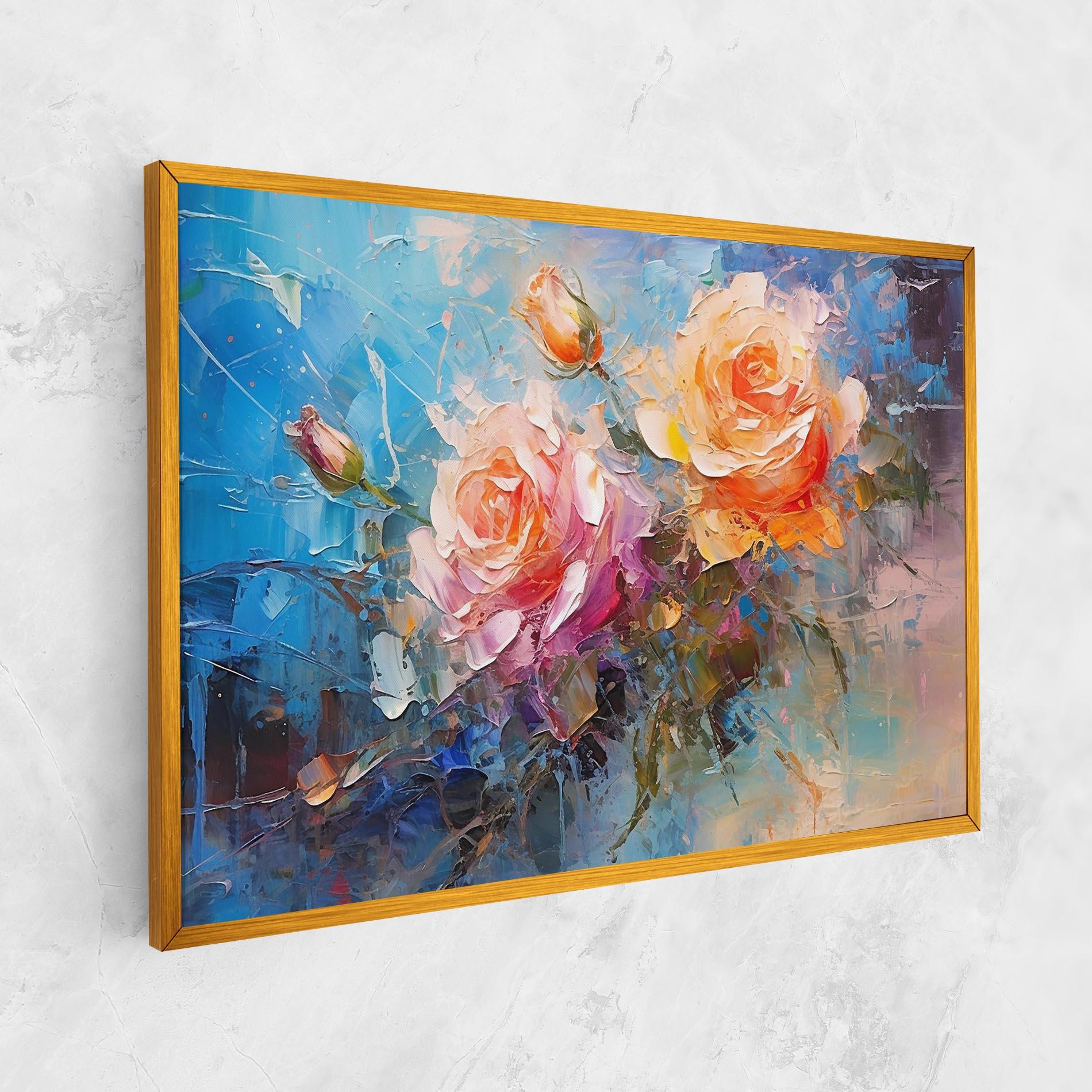 Leinwandbild Light Orange Rose Painting mockup 1