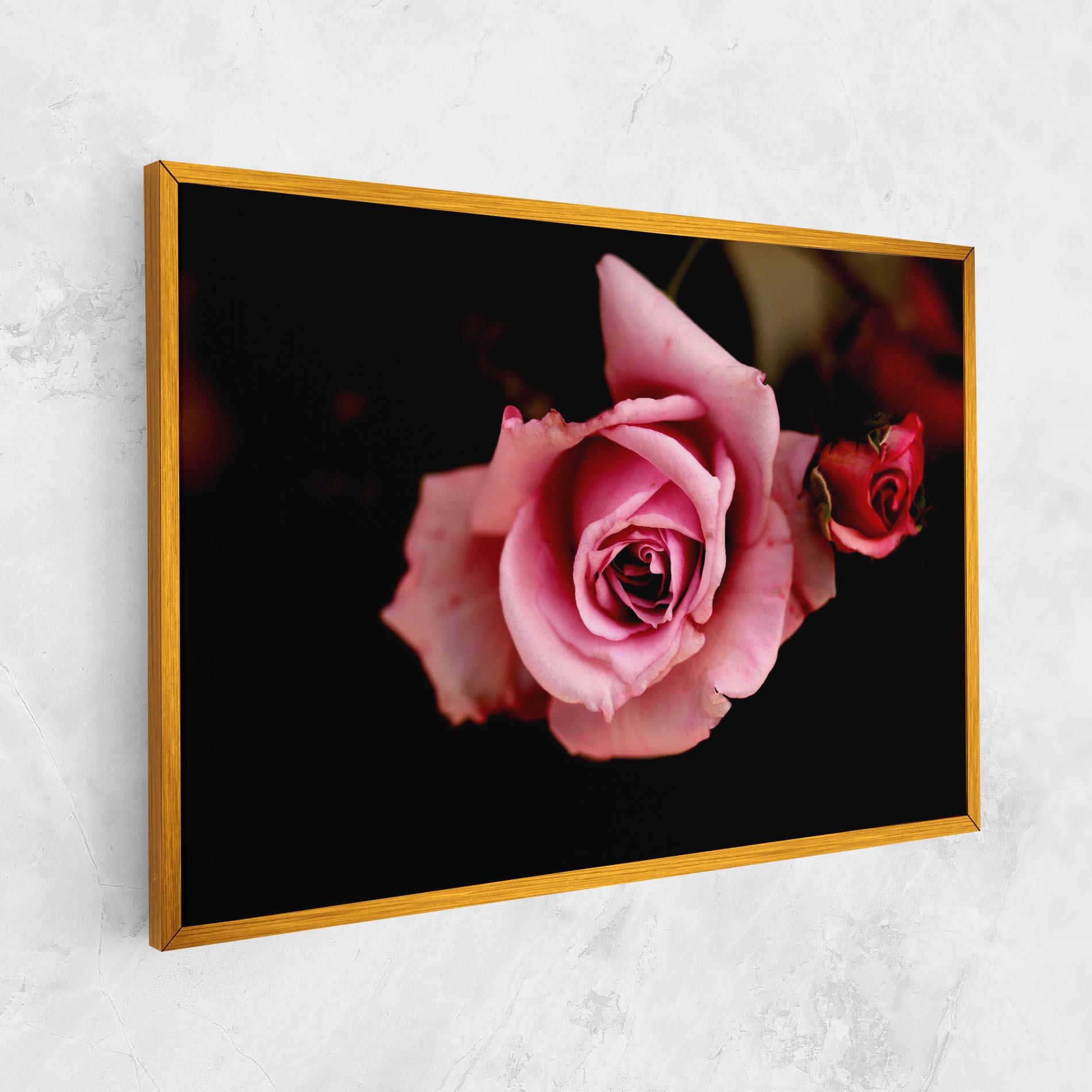 Leinwandbild Opened Pink Rose mockup 1