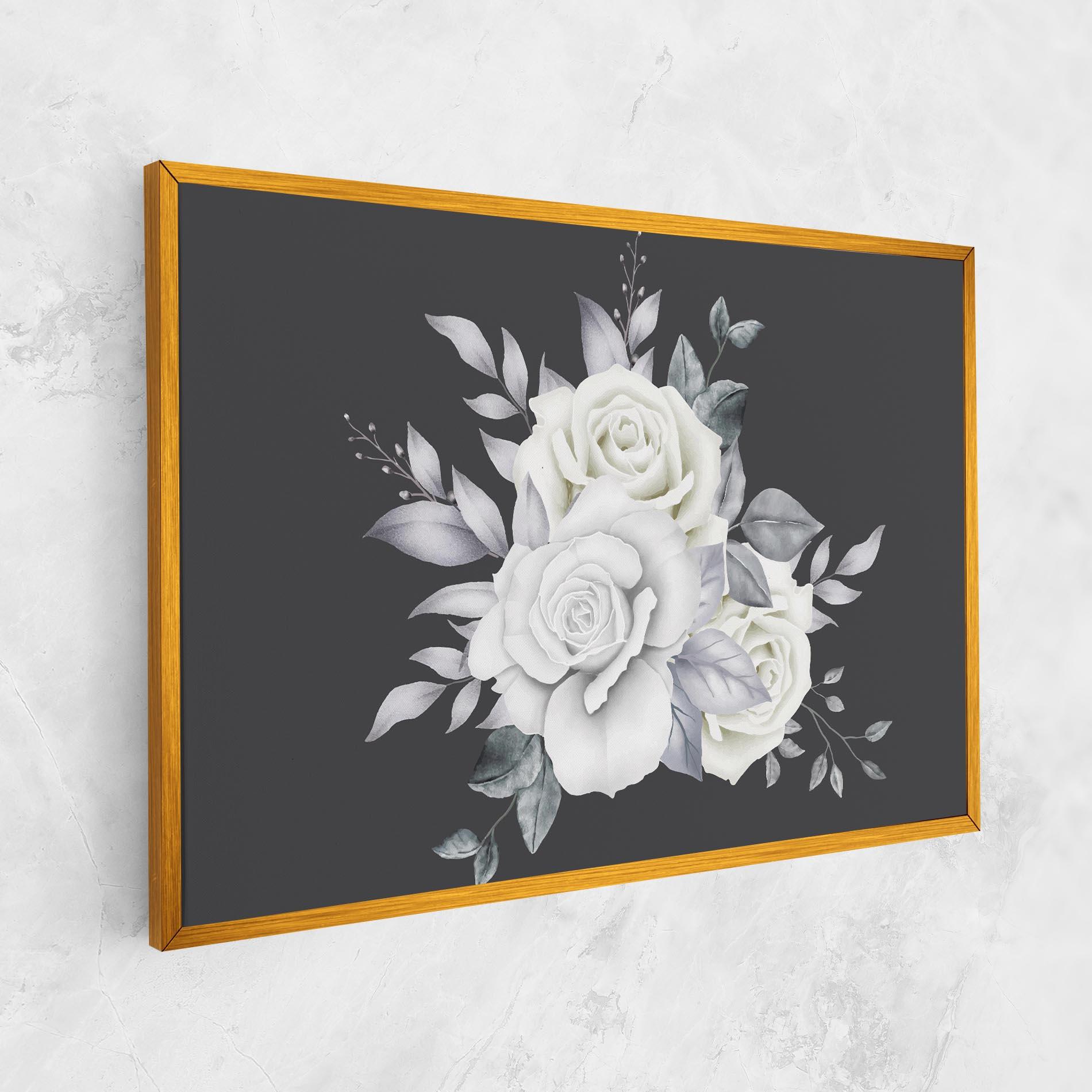 Leinwandbild White Grey Rose mockup 1