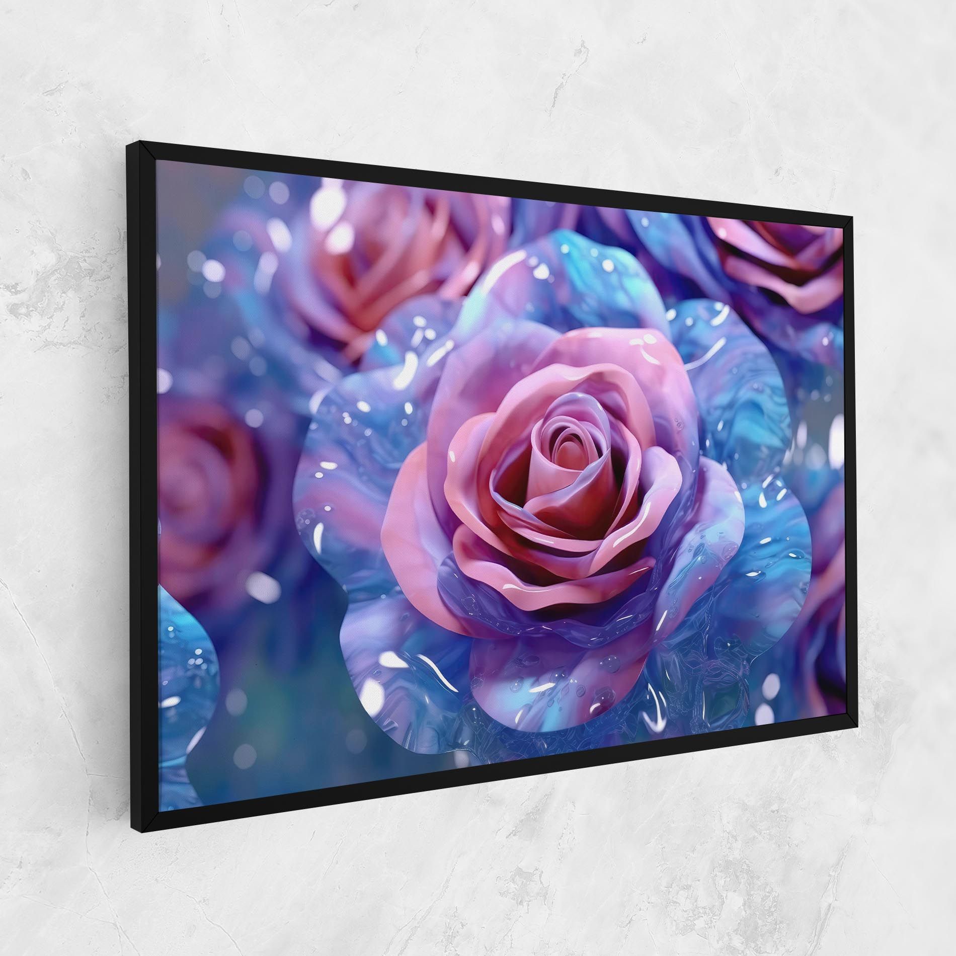 Beautiful Blue Pink Rose mockup 1