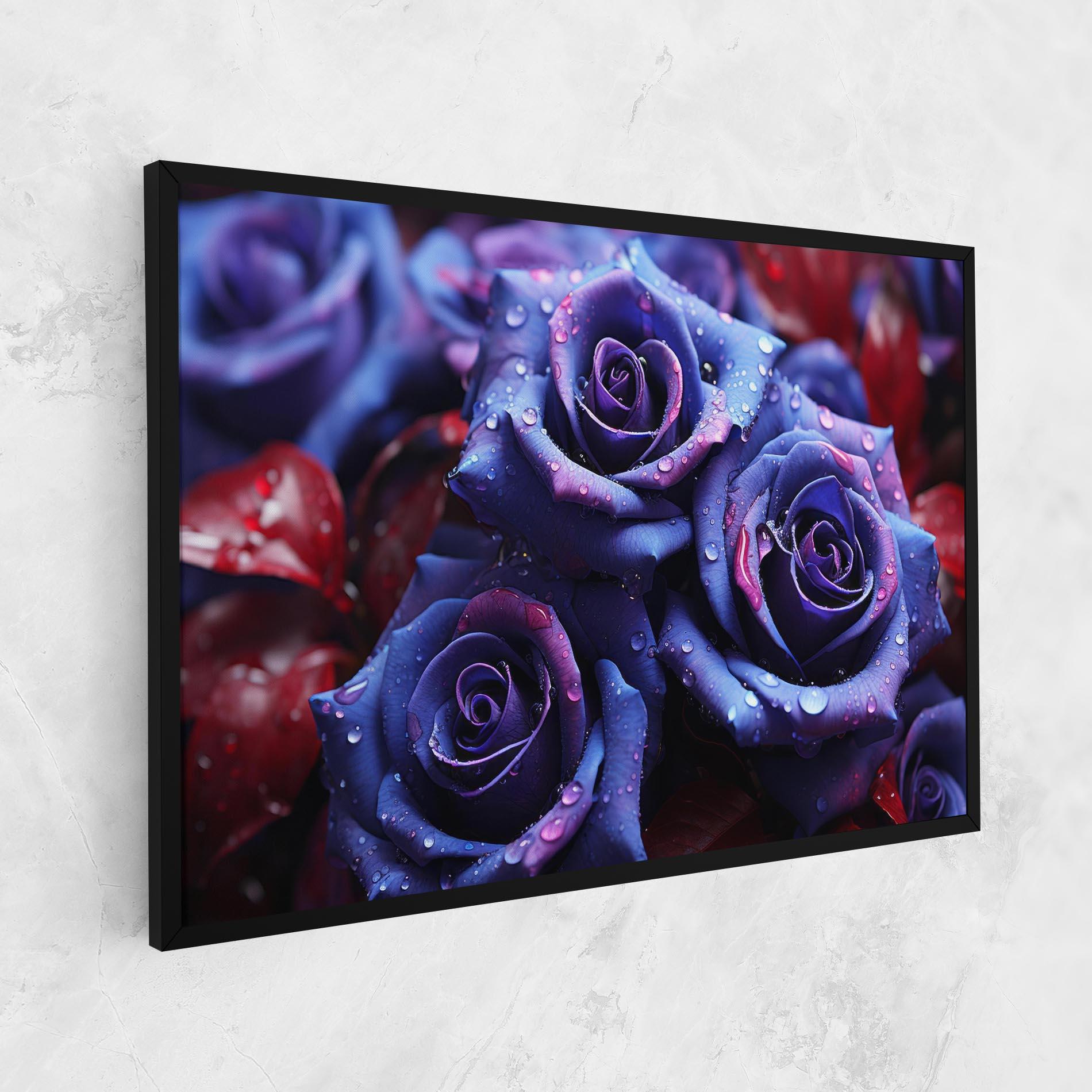 Leinwandbild Blue Purple Rose mockup 1