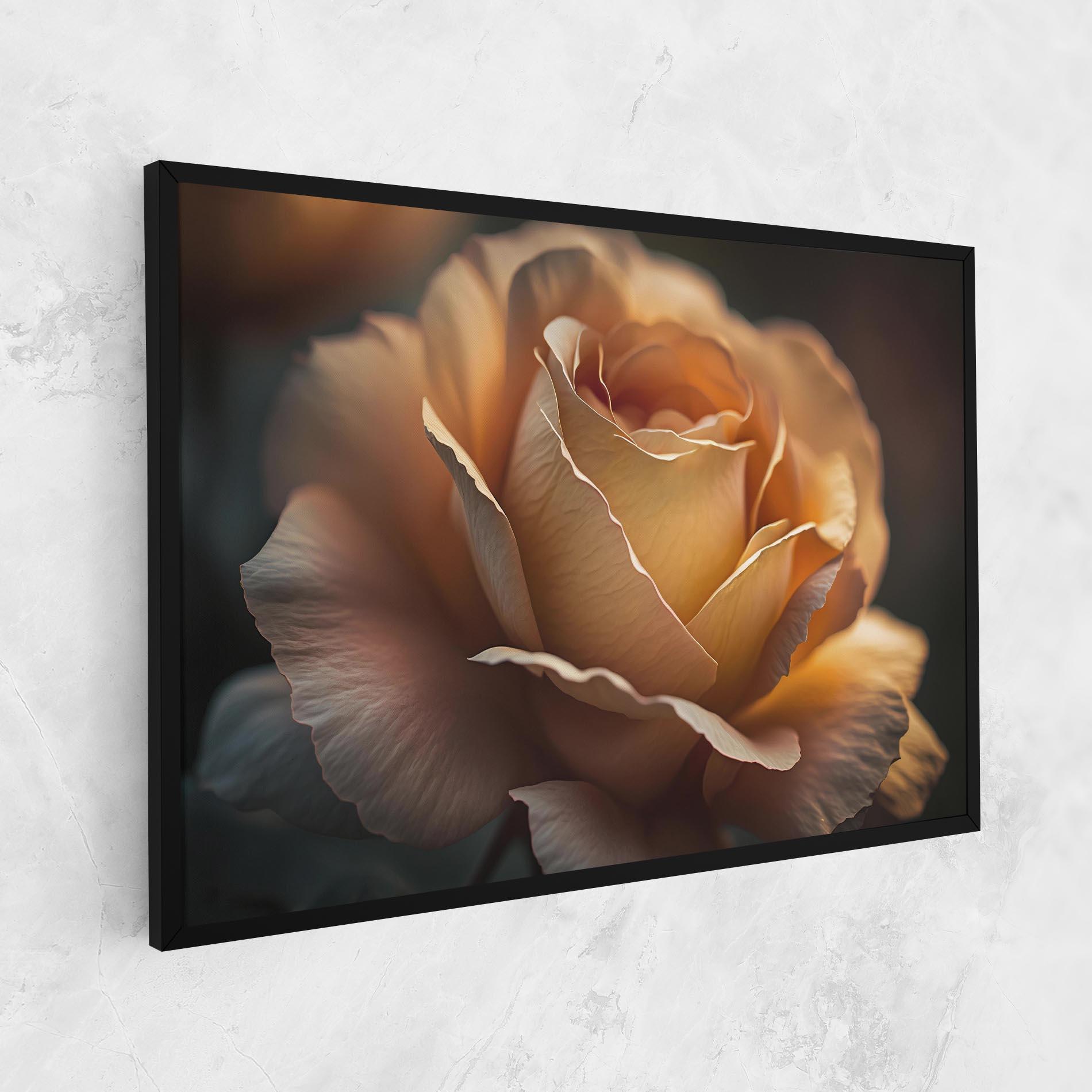 Leinwandbild Light Orange Rose Close Up mockup 1