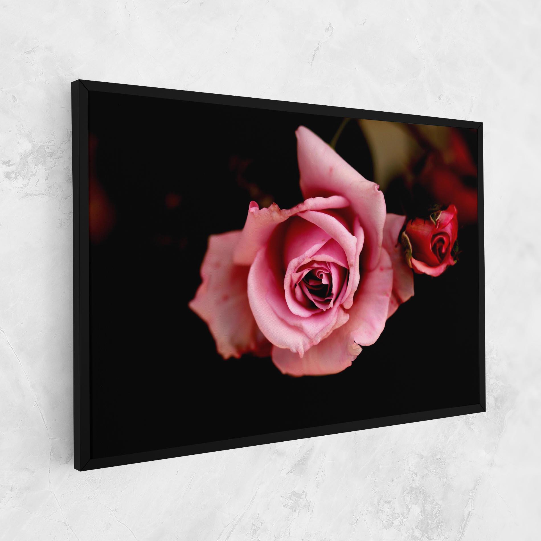 Leinwandbild Opened Pink Rose mockup 1