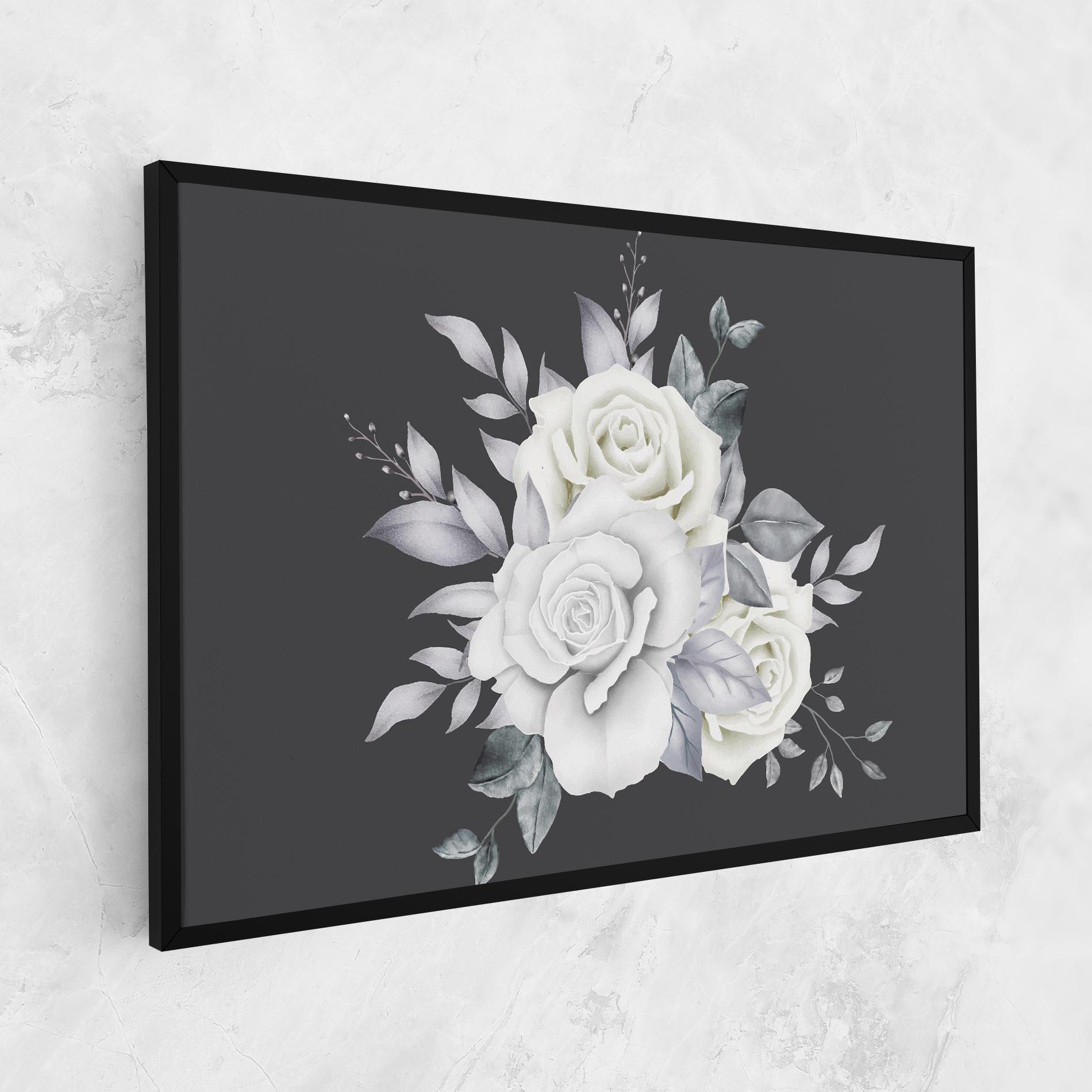 Leinwandbild White Grey Rose mockup 1