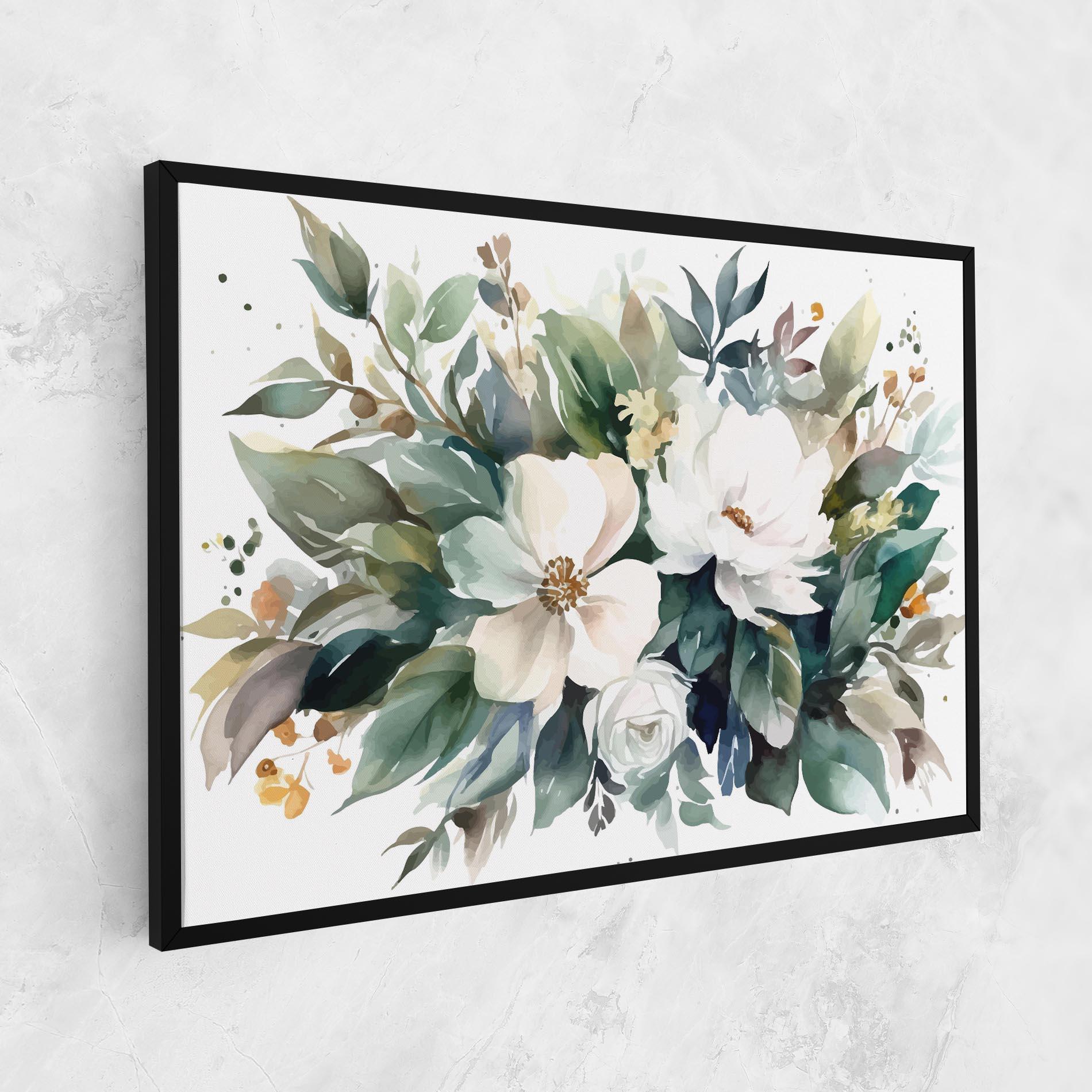 Leinwandbild White Rose Paint mockup 1