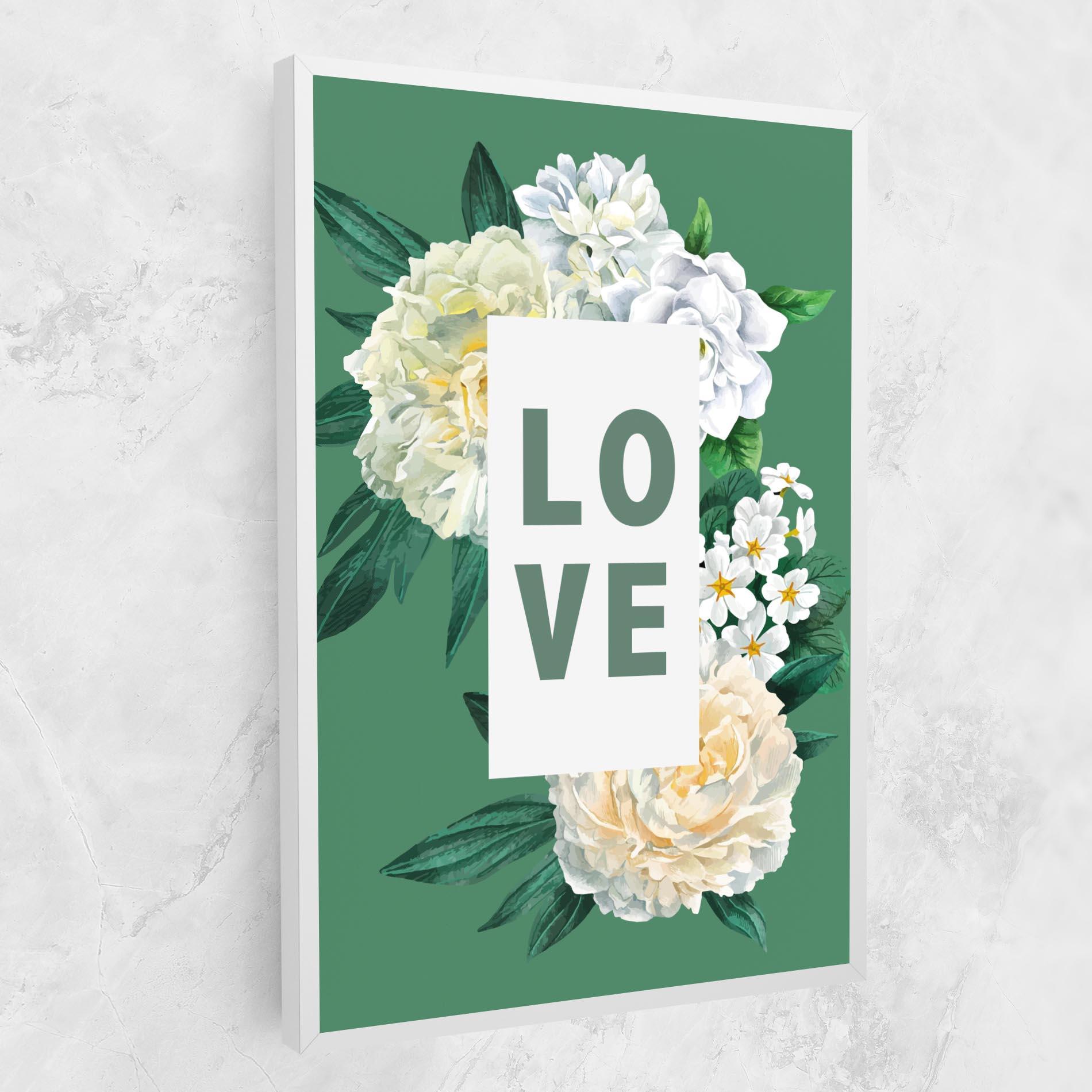 Leinwandbild Love Green Rose mockup 1