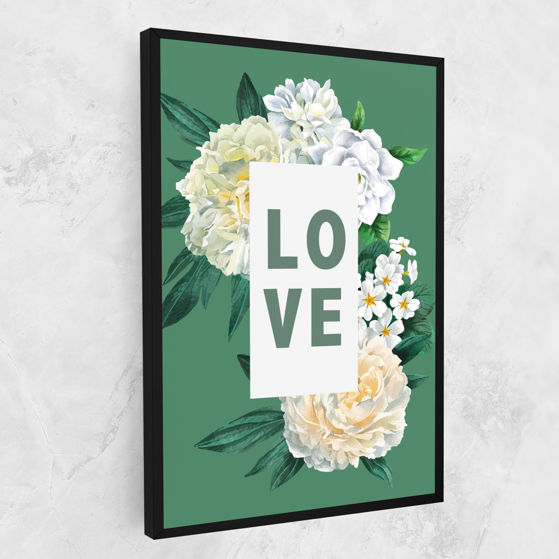 Leinwandbild Love Green Rose mockup 1