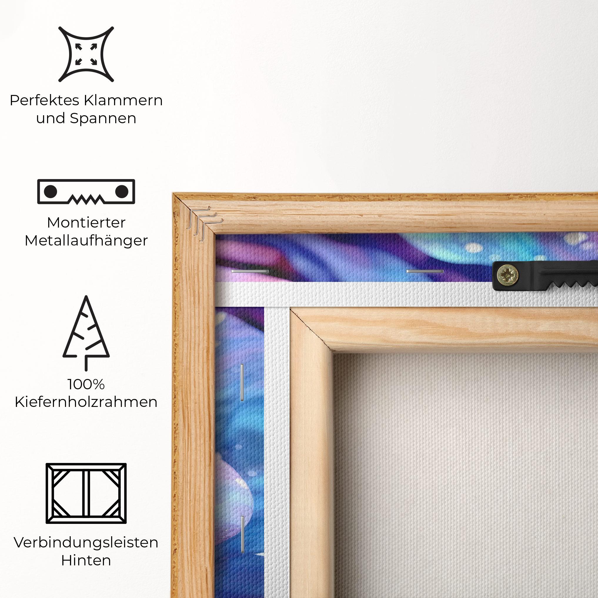 Leinwandbild Beautiful Blue Pink Rose mockup 5