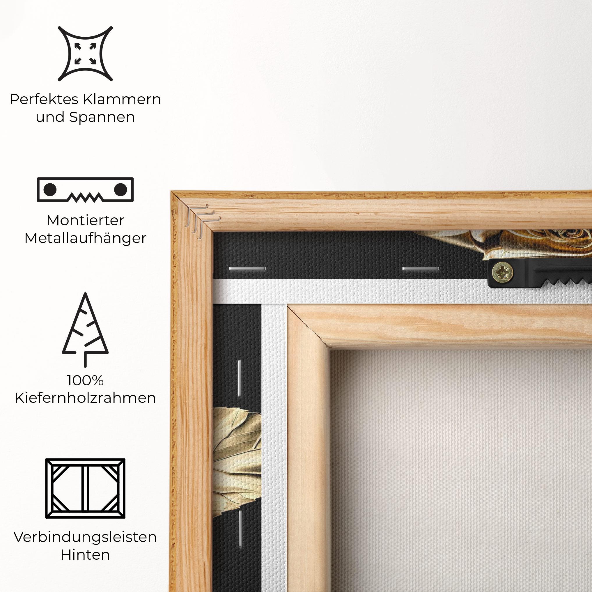 Leinwandbild Beautiful Golden Rose mockup 5
