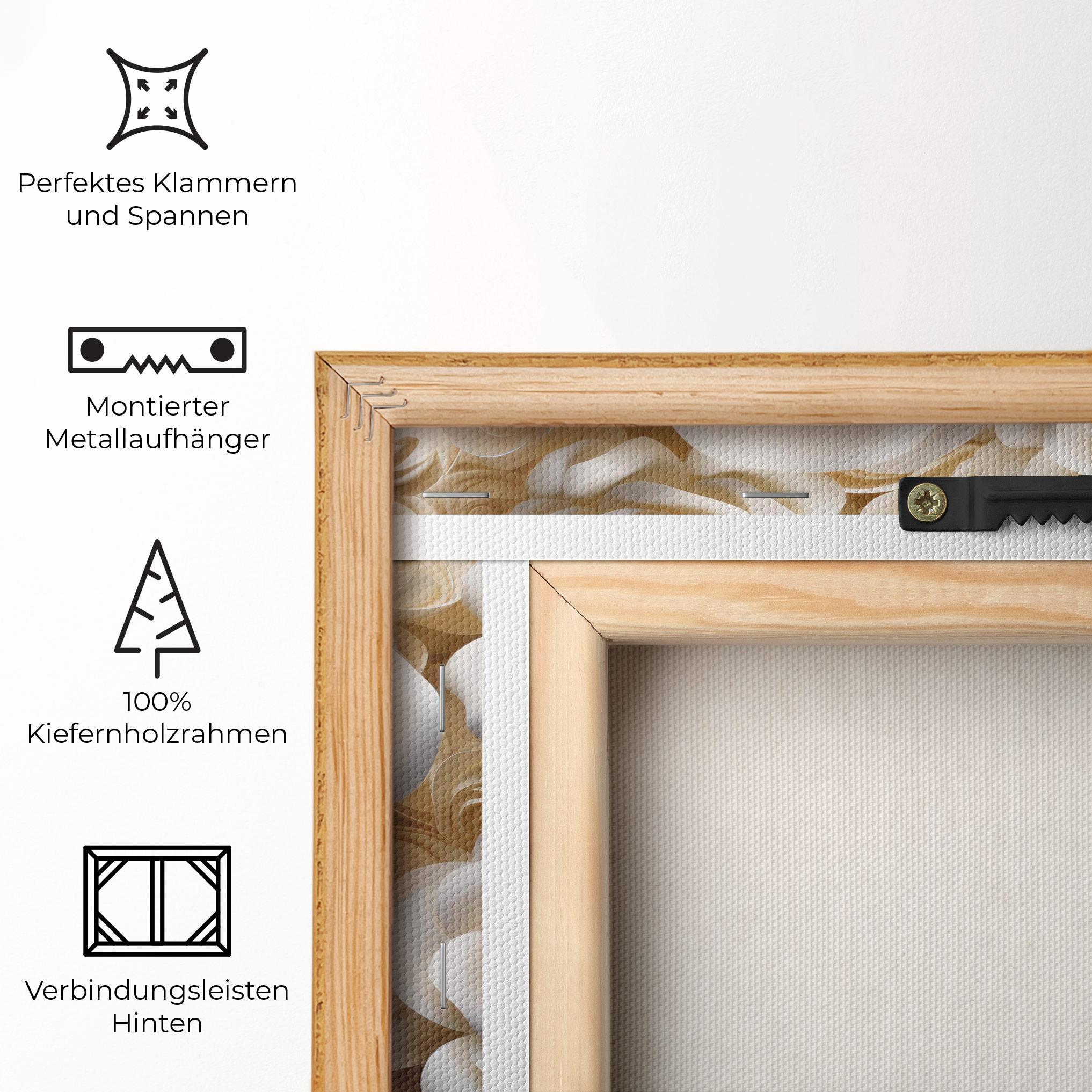 Leinwandbild Cream Roses Wall mockup 5