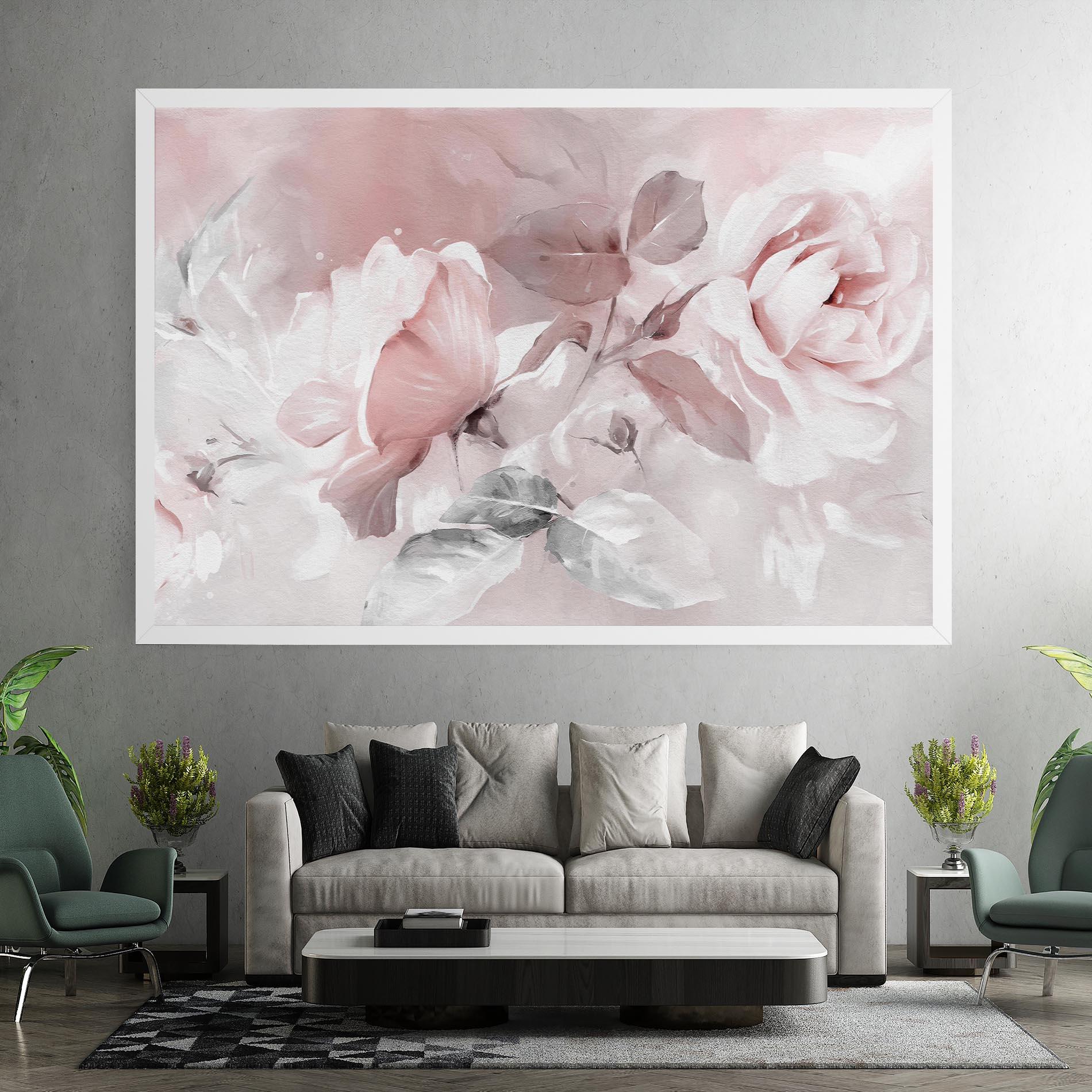 Leinwandbild Abstract Pink Flowers mockup 7
