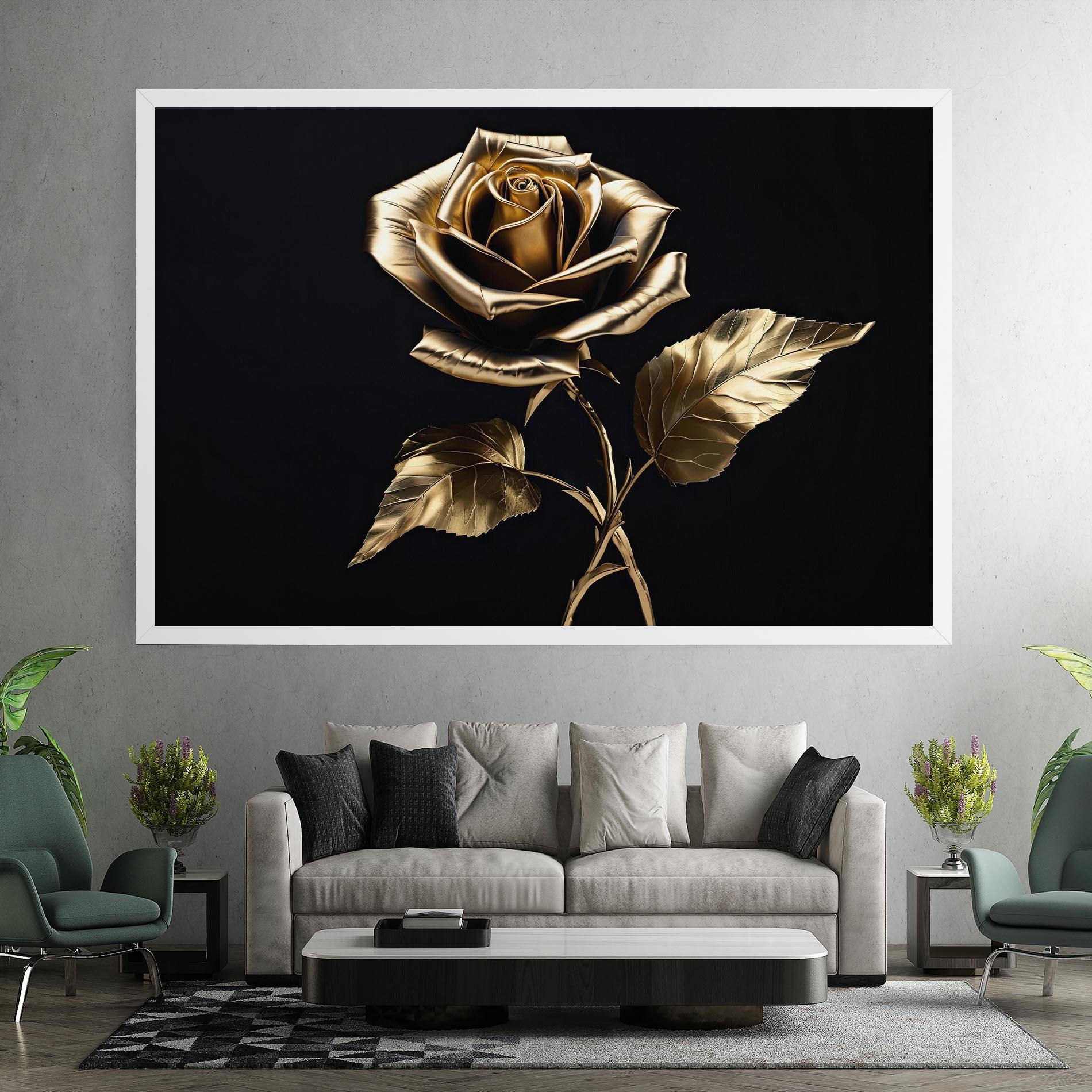 Leinwandbild Beautiful Golden Rose mockup 7