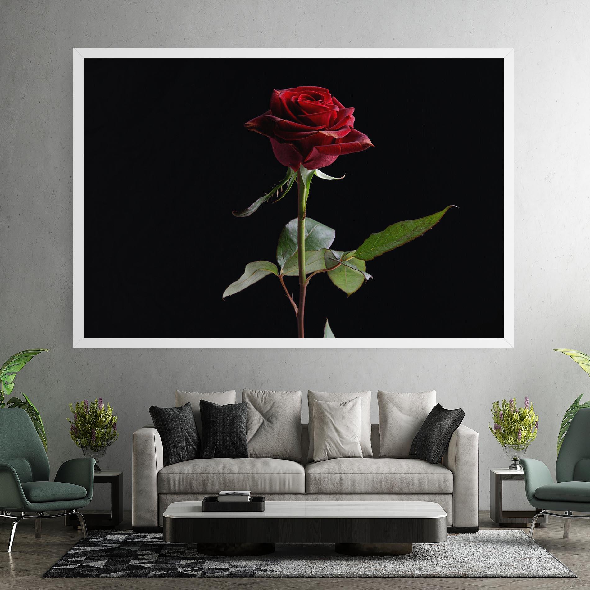 Leinwandbild Beautiful Red Rose mockup 7
