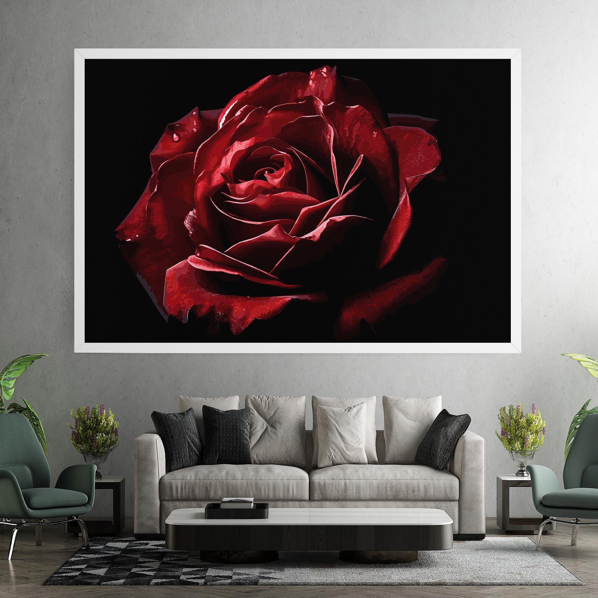 Leinwandbild Big Red Rose mockup 7
