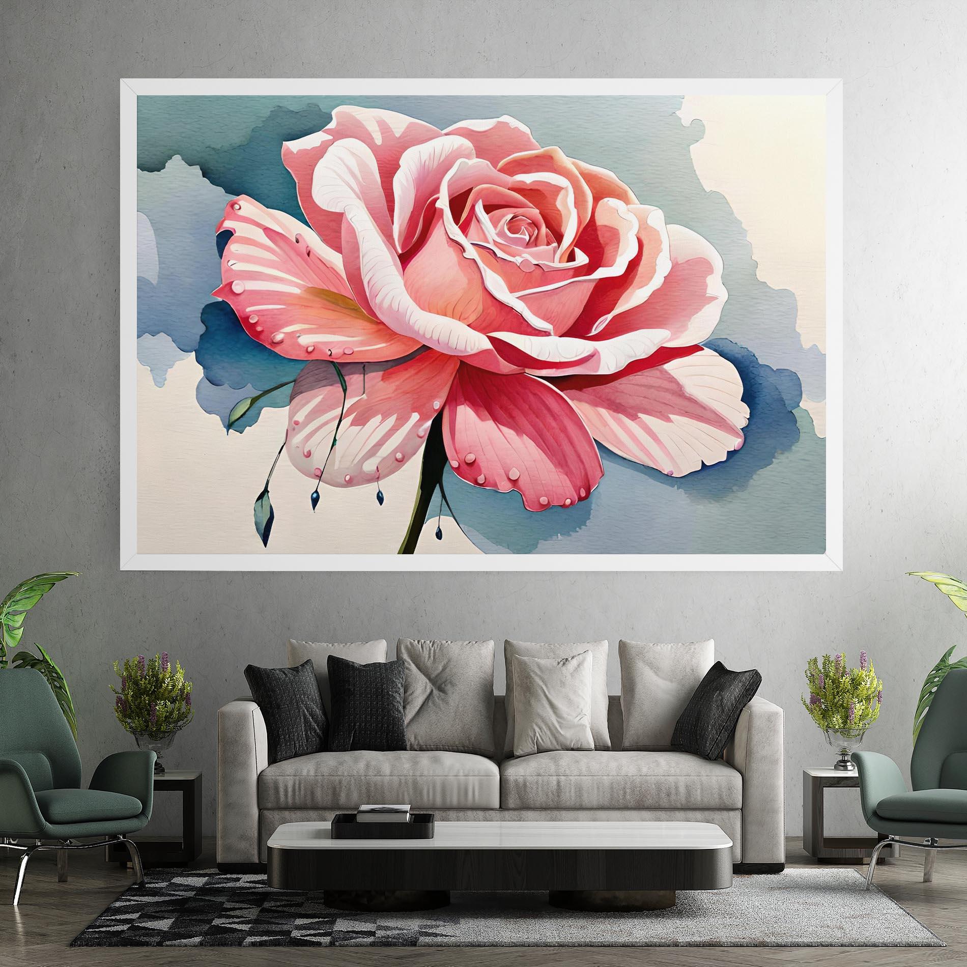 Leinwandbild Bih Pink Rose mockup 7